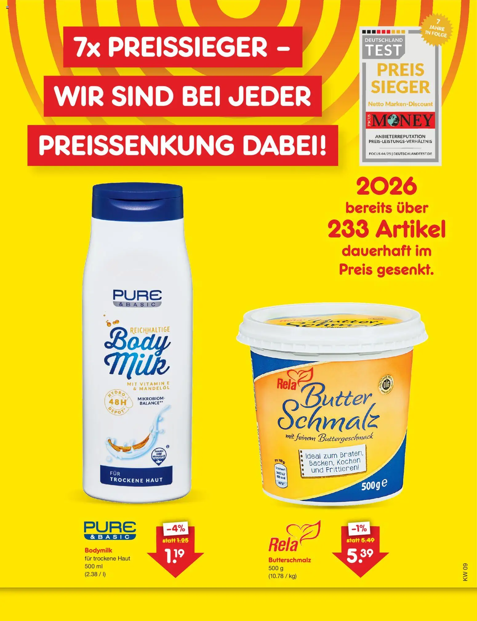 Netto Marken-Discount Preissenkung auf Dauer – gültig ab 26.02.2026 | Seite: 2 | Produkte: Butterschmalz, Butter, Body Milk