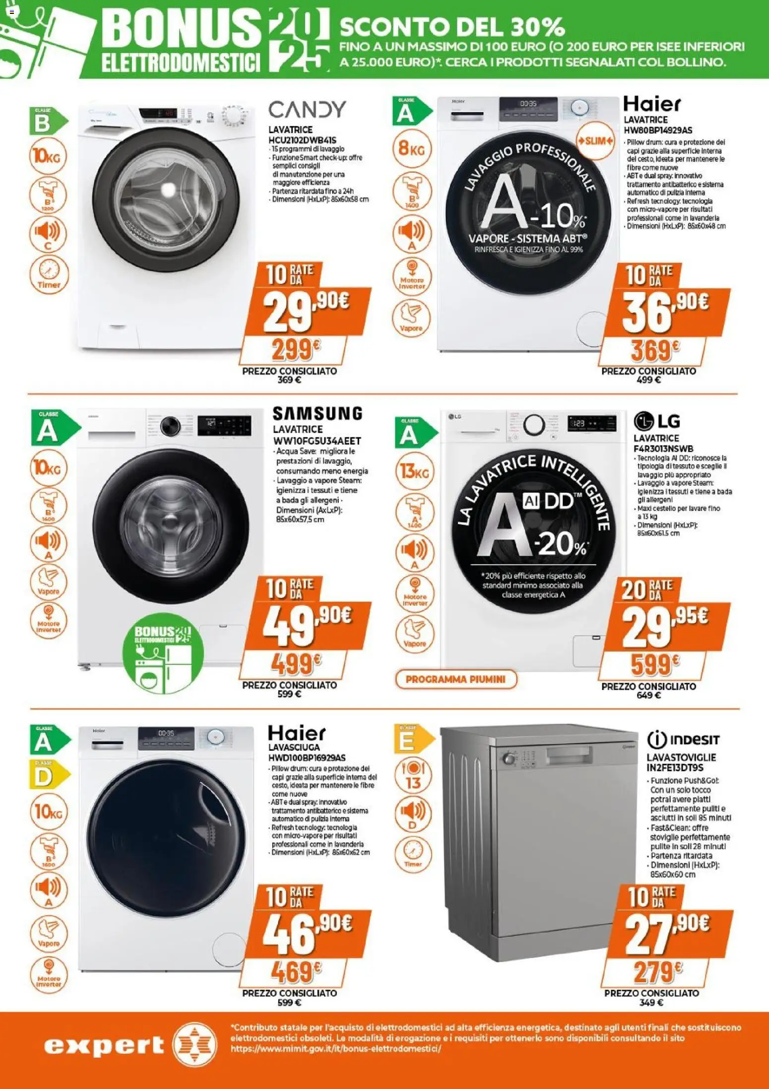 Volantino Expert del 15.01.2026 | Pagina: 18 | Prodotti: Lavasciuga, Acqua, Lavatrice, Lavastoviglie