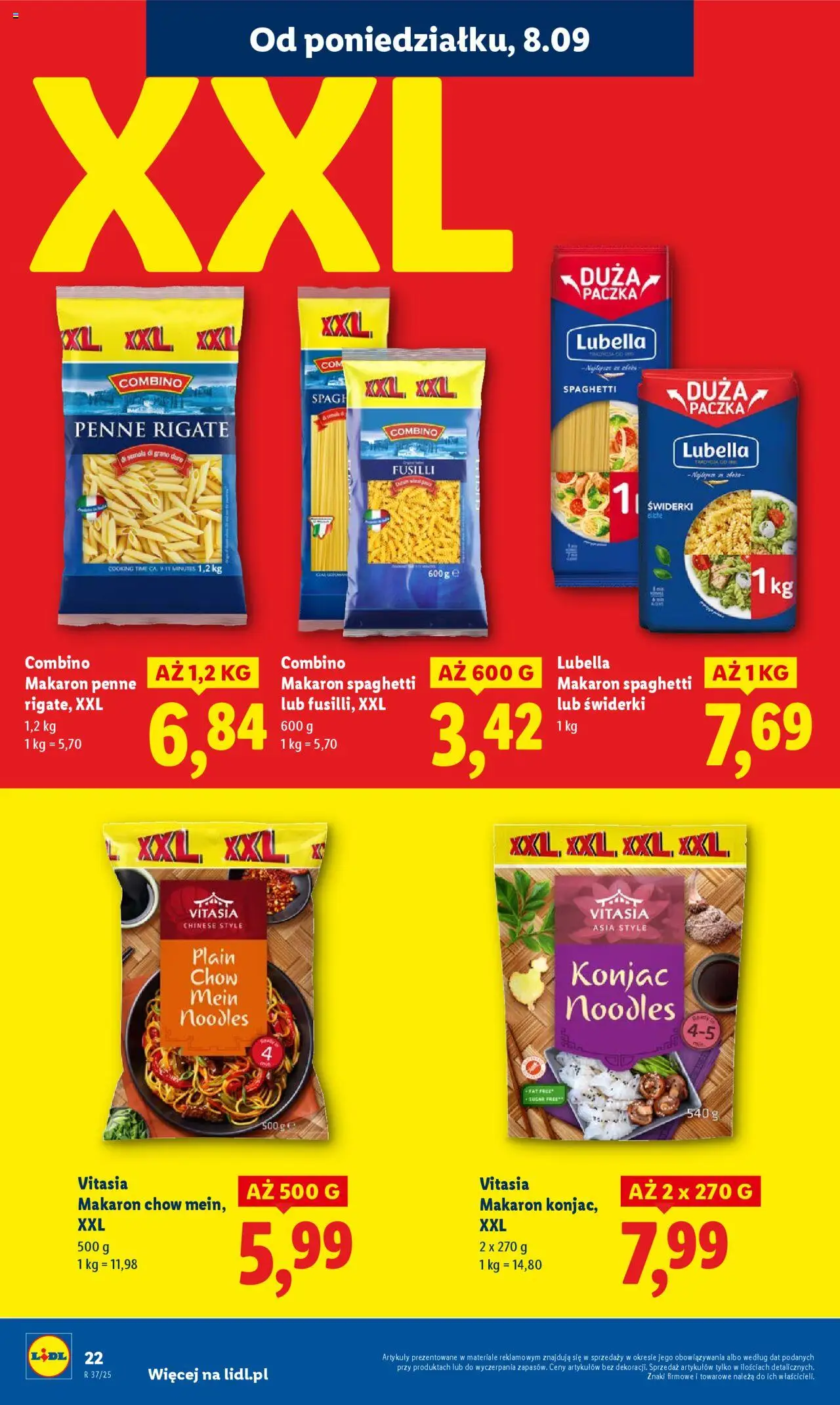 Lidl Gazetka od 08.09.2025 | Strona: 24 | Produkty: Makaron penne, Penne, Makaron spaghetti, Makaron