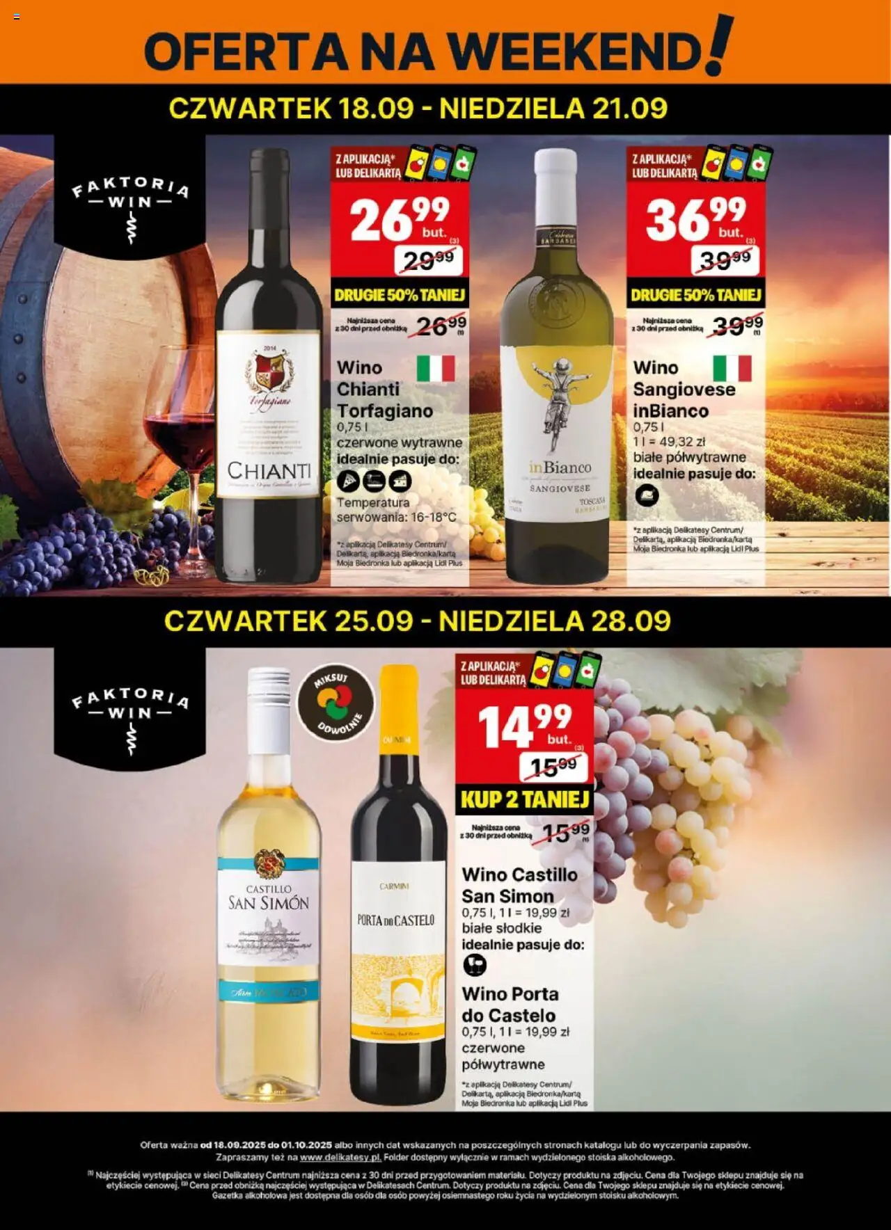 Delikatesy Centrum Gazetka - DeliBarek od 18.09.2025 | Strona: 2 | Produkty: Delikatesy, Wino, Wino chianti