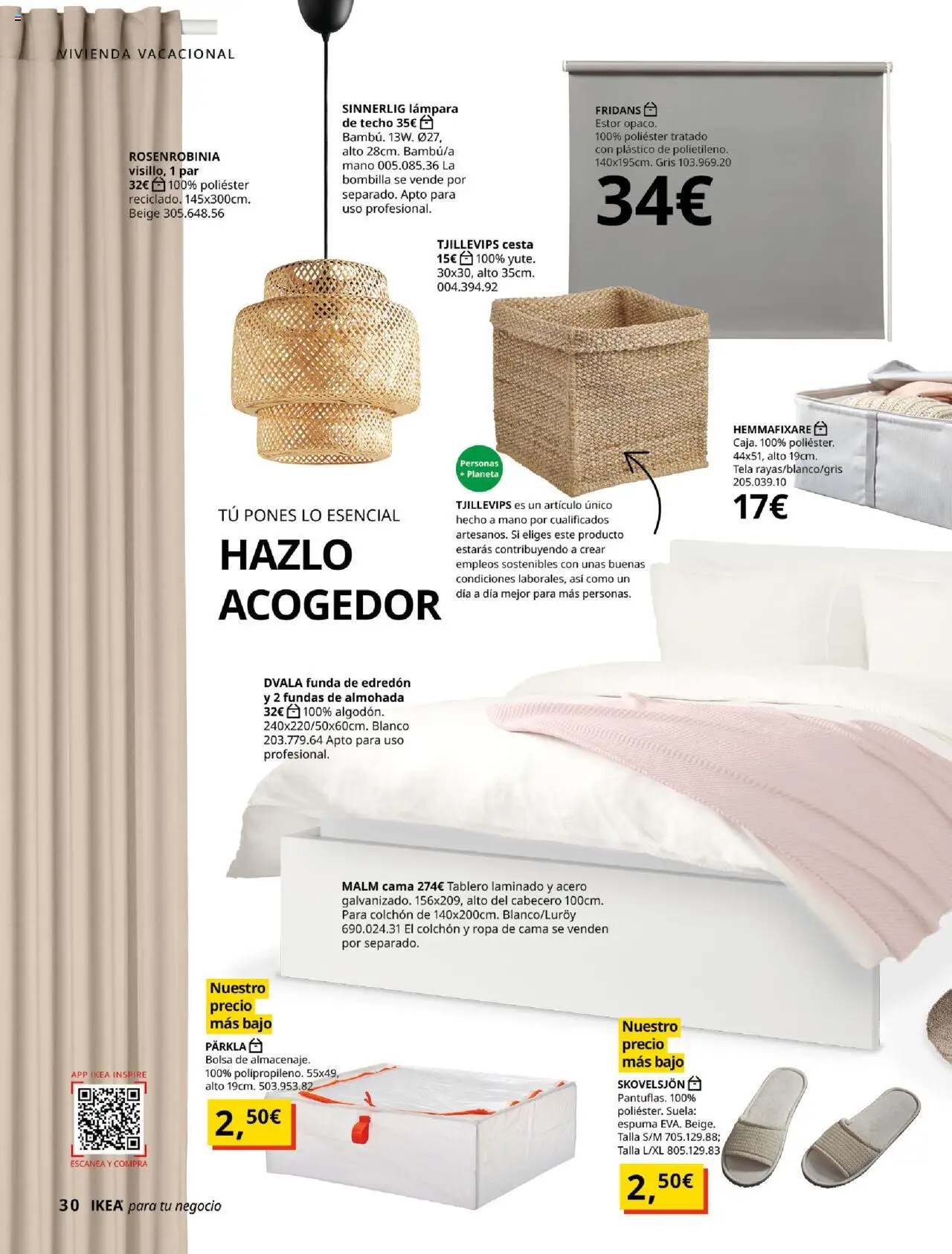 Catálogo IKEA para tu negocio │ válido desde el 04.02.2025 | Página: 30 | Productos: Edredón, Ropa, Bolsa, Cama