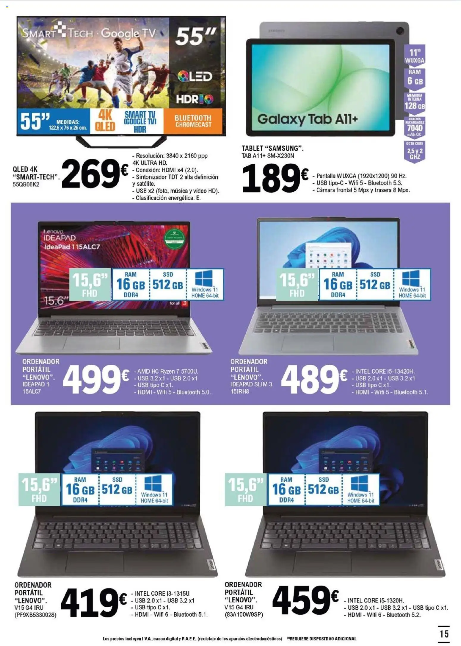 E.Leclerc folleto │ válido desde el 28.01.2026 | Página: 15 | Productos: Tablet, Ordenador, Video, Cámara