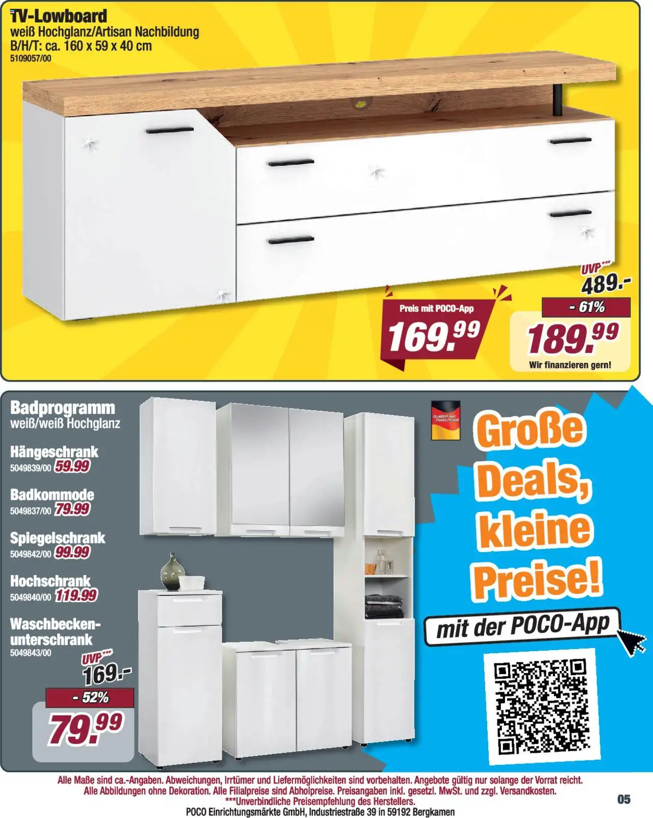Poco Prospekt 	 - gültig ab dem 19.07.2025 | Seite: 5 | Produkte: Waschbecken, Hängeschrank, Unterschrank, Hochschrank