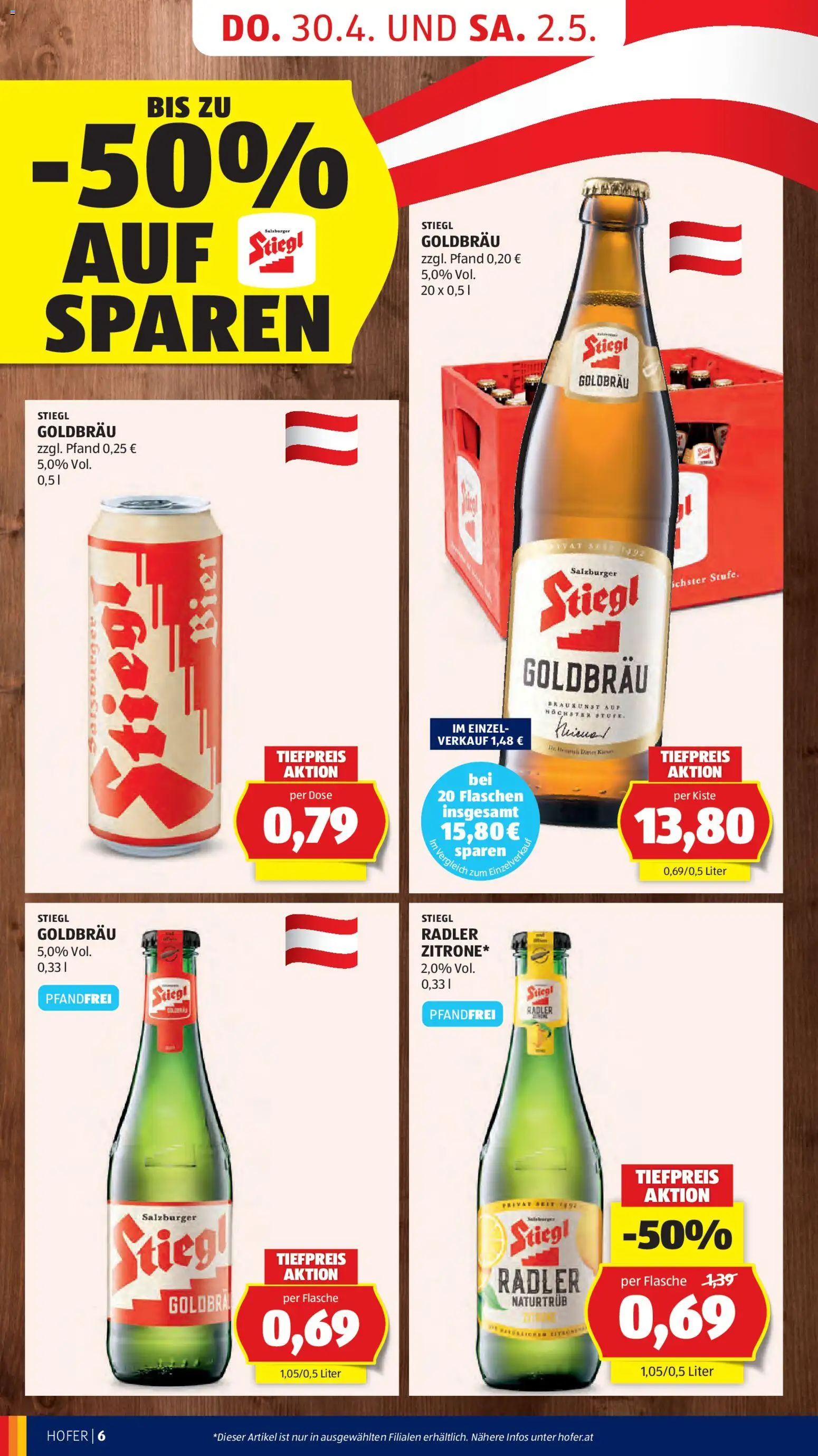 Hofer Flugblatt gültig ab 29.04.2026 | Seite: 8 | Produkte: Bier