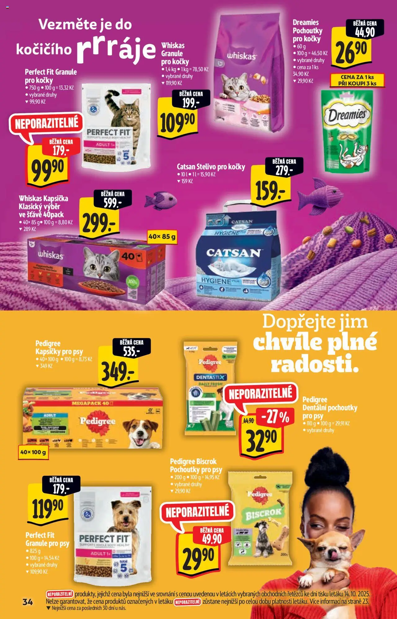 Albert katalog - Hypermarket od 22.10.2025 | Strana: 34 | Produkty: Granule pro psy, Stelivo pro kočky, Granule, Stelivo