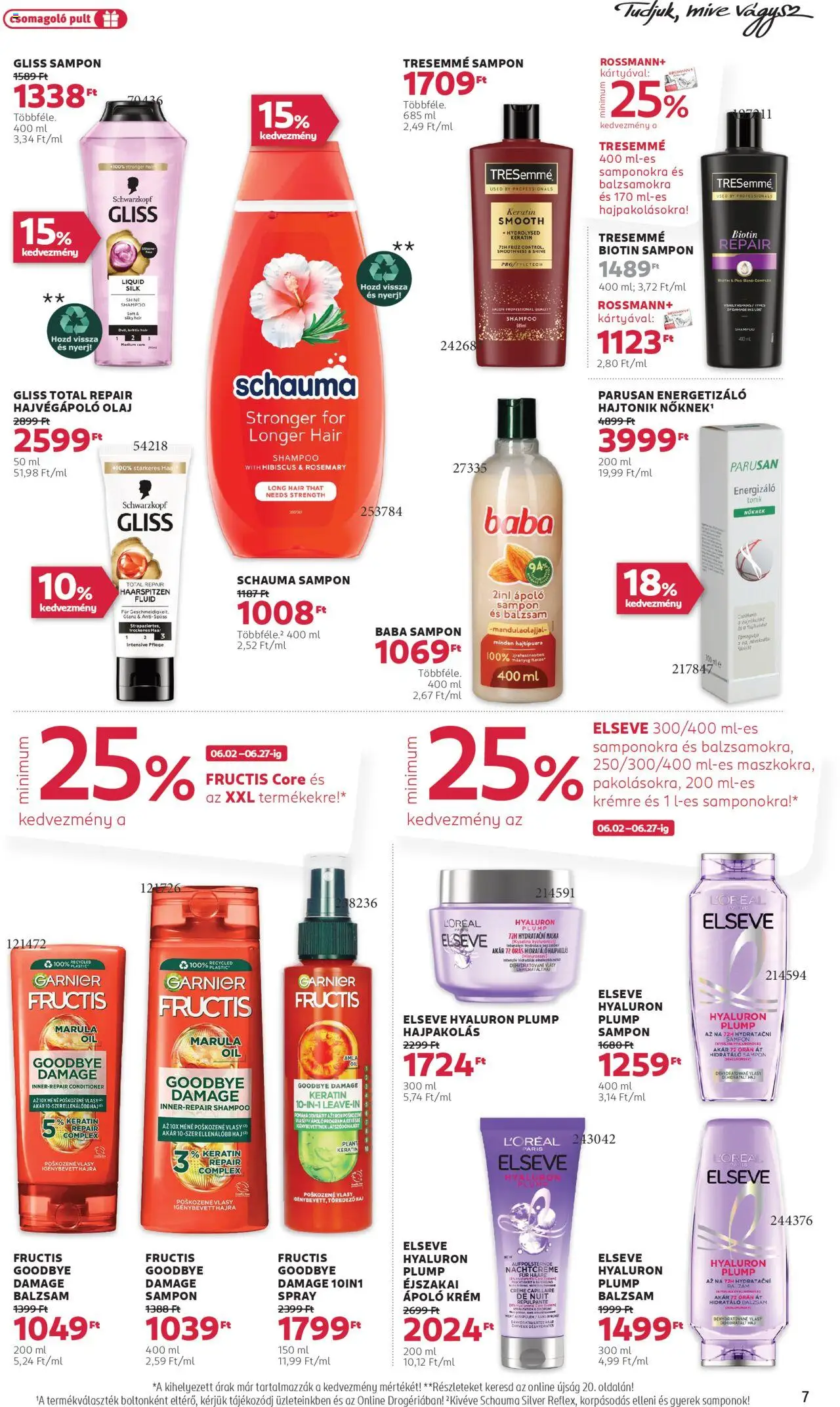 Rossmann akciós ujság - amely érvényes a következő dátumtól: 02.06.2025 | Oldal: 7 | Termékek: Tonic, Hajpakolás, Sampon, Olaj