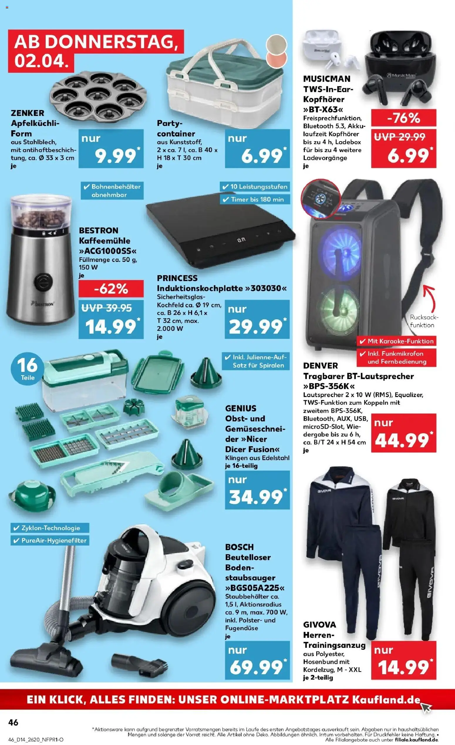 Kaufland Prospekt Bautzen	 – gültig ab 30.03.2026 | Seite: 60 | Produkte: Staubsauger, Kochfeld, Obst, Kopfhörer