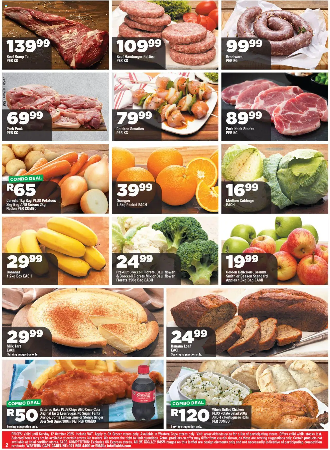 New OK Foods catalogue – valid from 24.09.2025 | Page: 2 | Products: Bag, Pork, Apples, Bananas