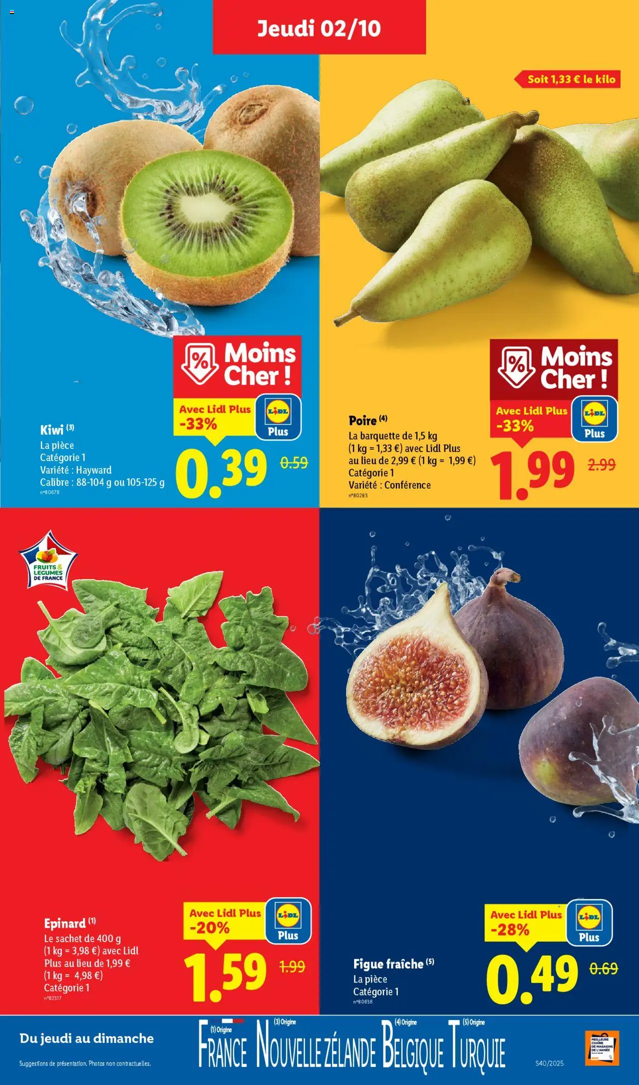  | Page: 3 | Produits: Poire, Epinard, Figue fraîche, Kiwi