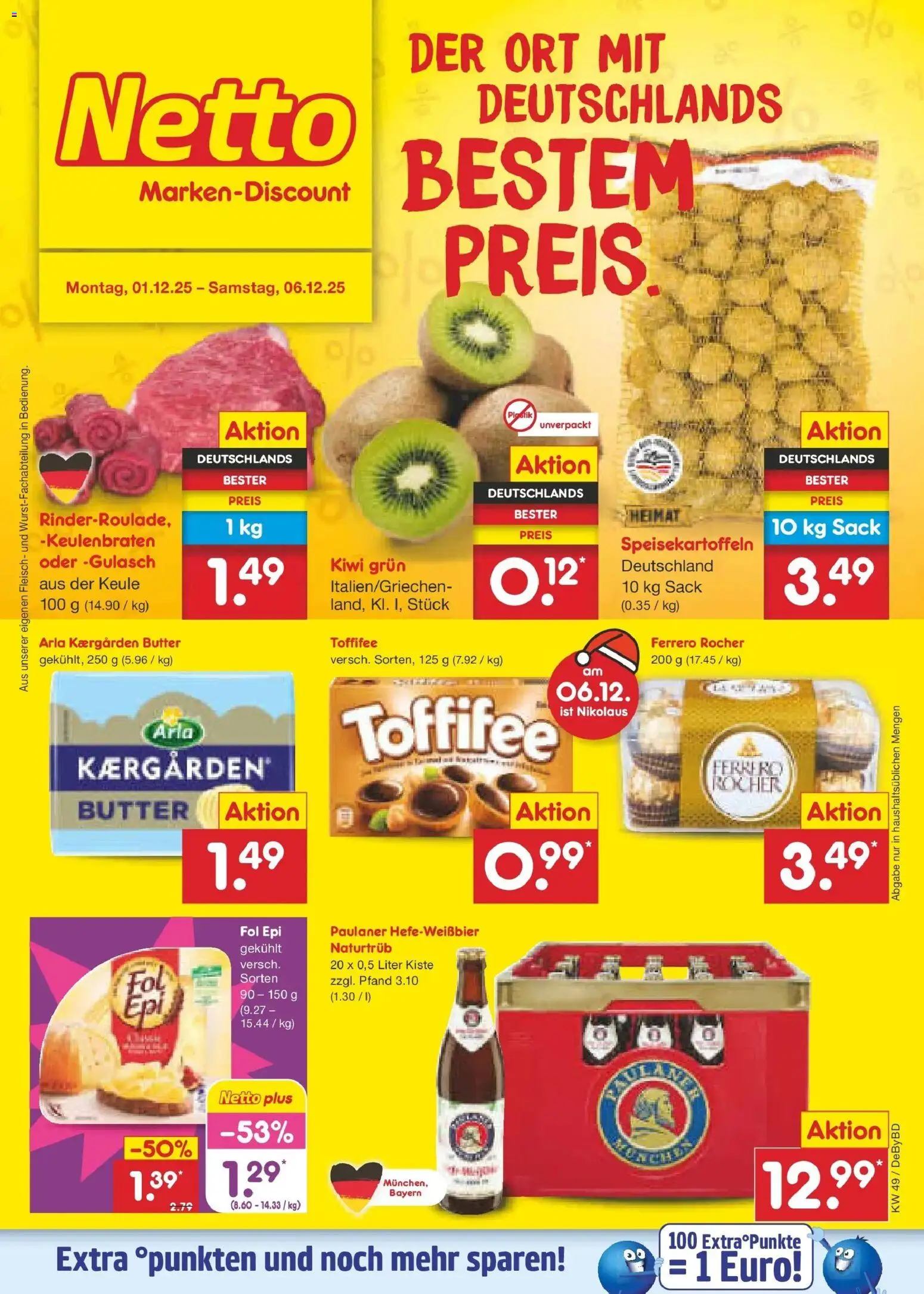 Netto Marken-Discount prospekt Buttenwiesen	 – gültig ab 01.12.2025 | Seite: 1 | Produkte: Ferrero rocher, Butter, Gulasch, Toffifee