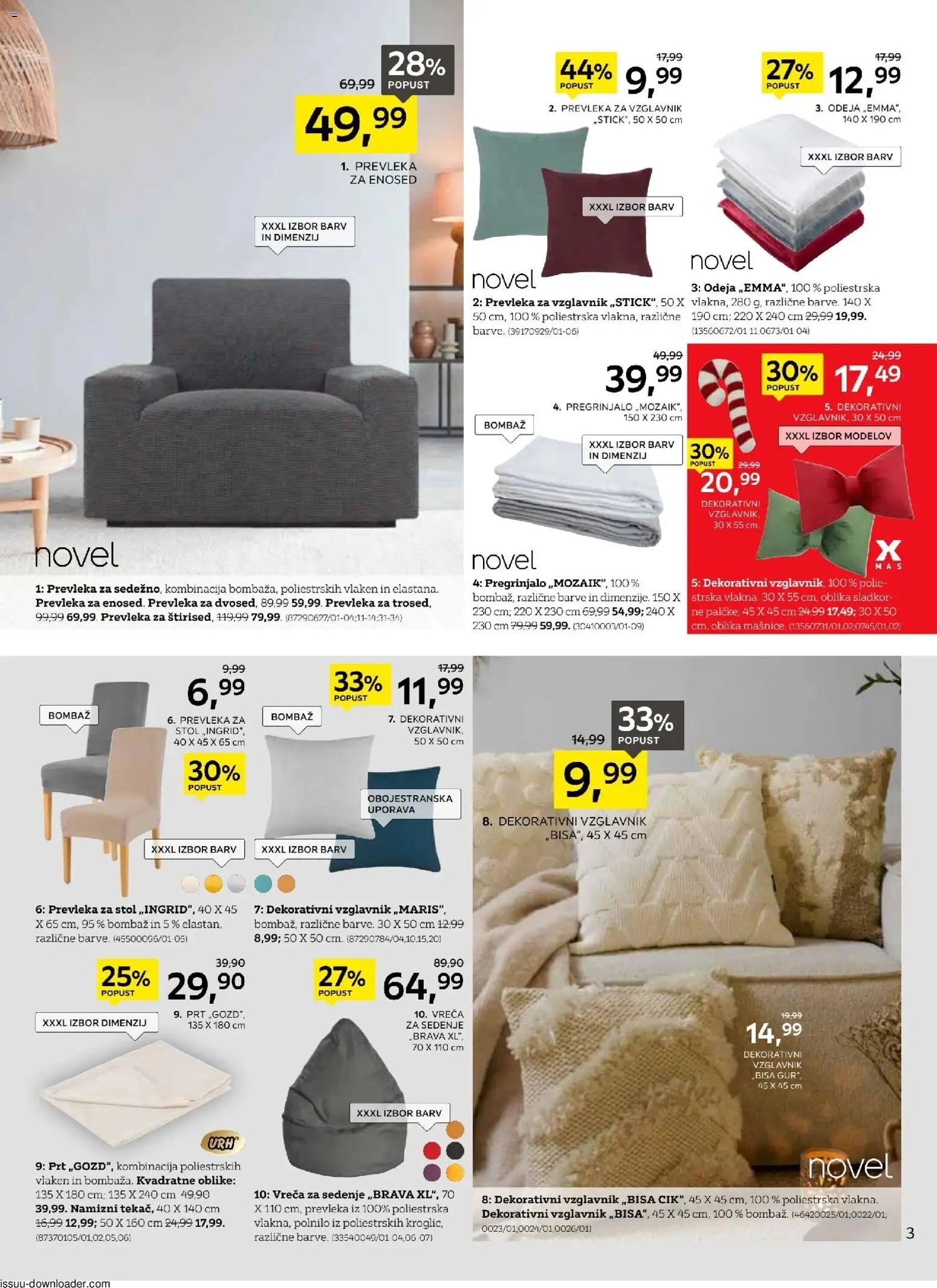 Novi XXXL Lesnina katalog ponudbe – veljaven od 04.11.2025 | Stran: 3 | Izdelki: Vzglavnik, Pregrinjalo, Prevleka, Odeja