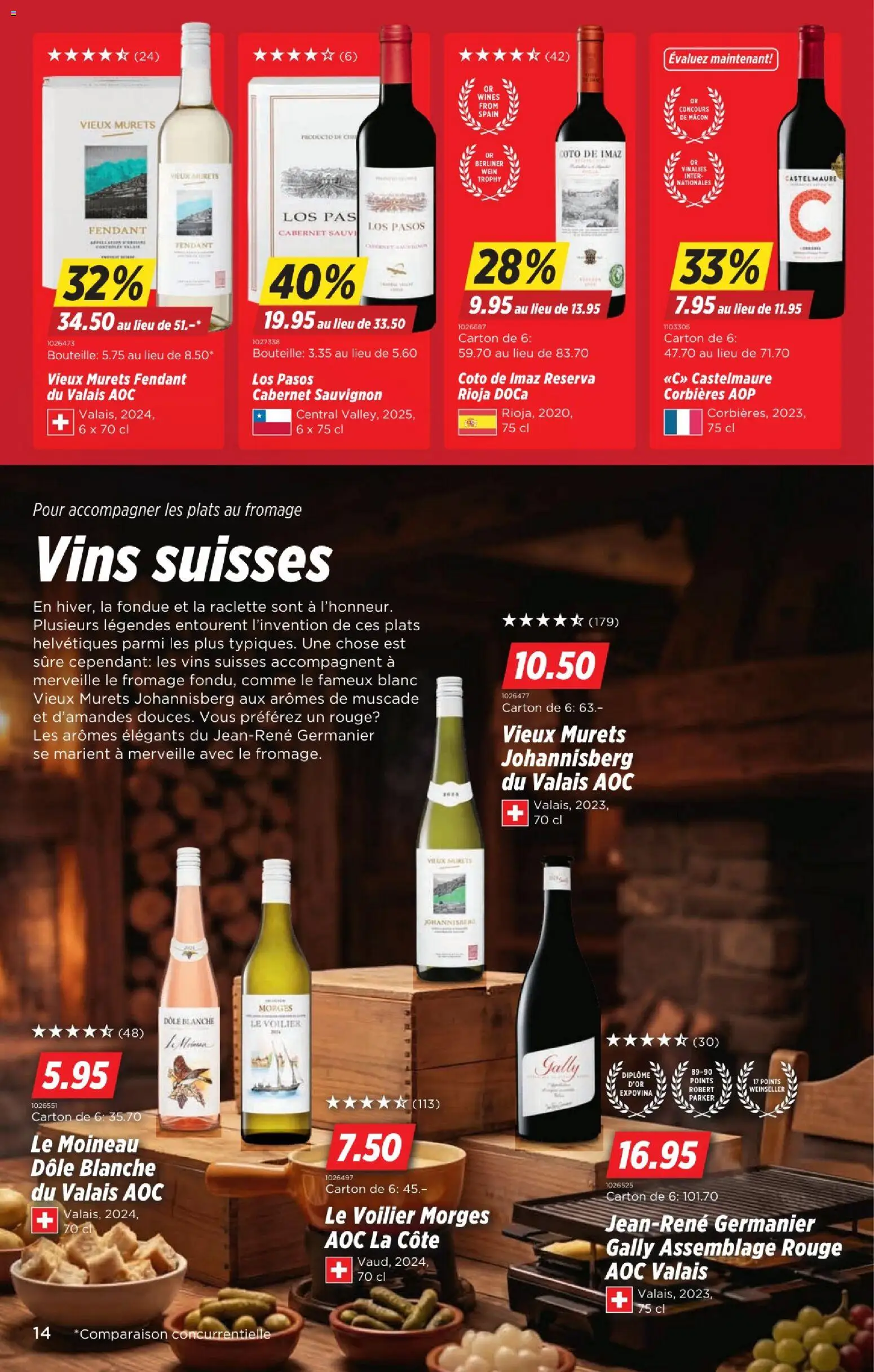Denner Aktionen FR – gültig ab 13.01.2026 | Seite: 14 | Produkte: Rouge, Wein, Raclette, Fondue