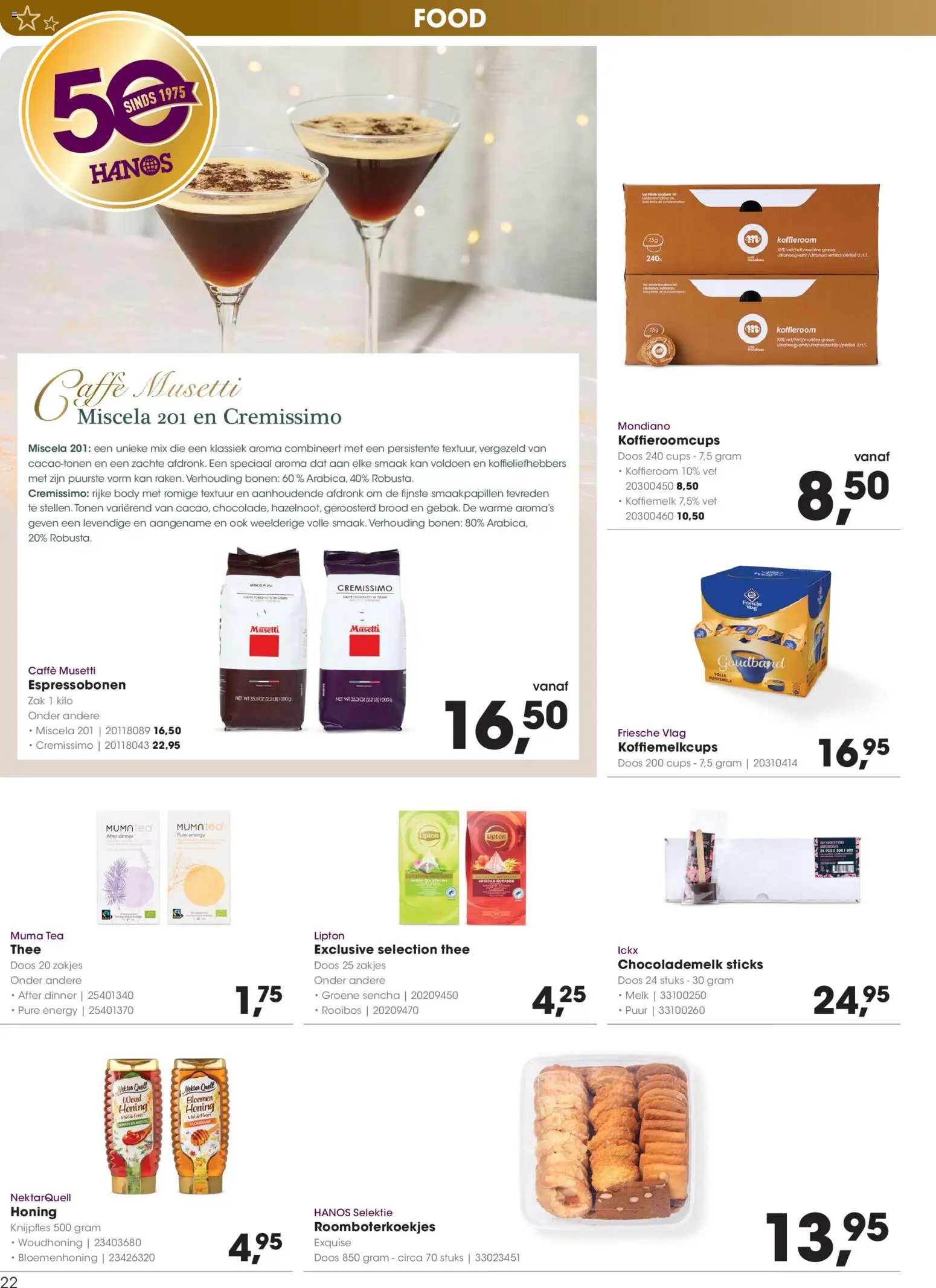 {H1} | Pagina: 22 | Producten: Melk, Brood, Thee, Bloemen