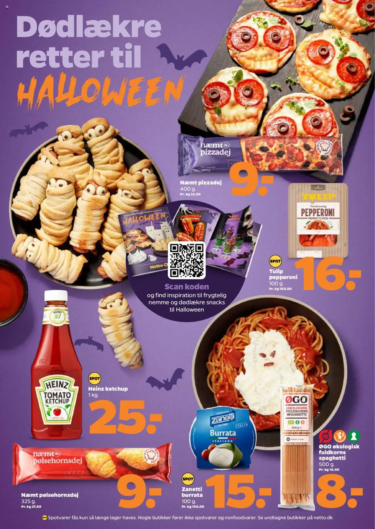 Netto tilbudsavis – gyldig fra 18.10.2025 | Side: 11 | Produkter: Spaghetti, Ketchup, Pizzadej, Cebola