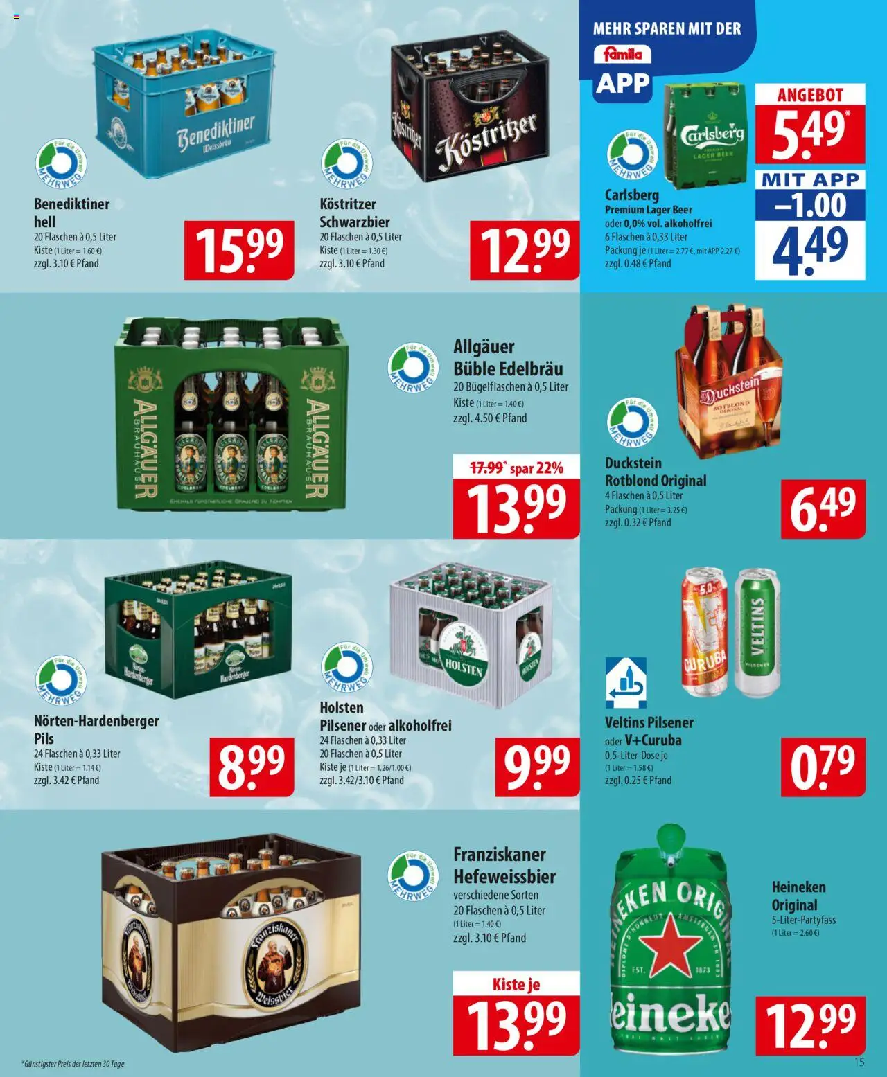 Famila Prospekt 	 – gültig ab 06.10.2025 | Seite: 15 | Produkte: Carlsberg, Kostritzer, Heineken, Veltins