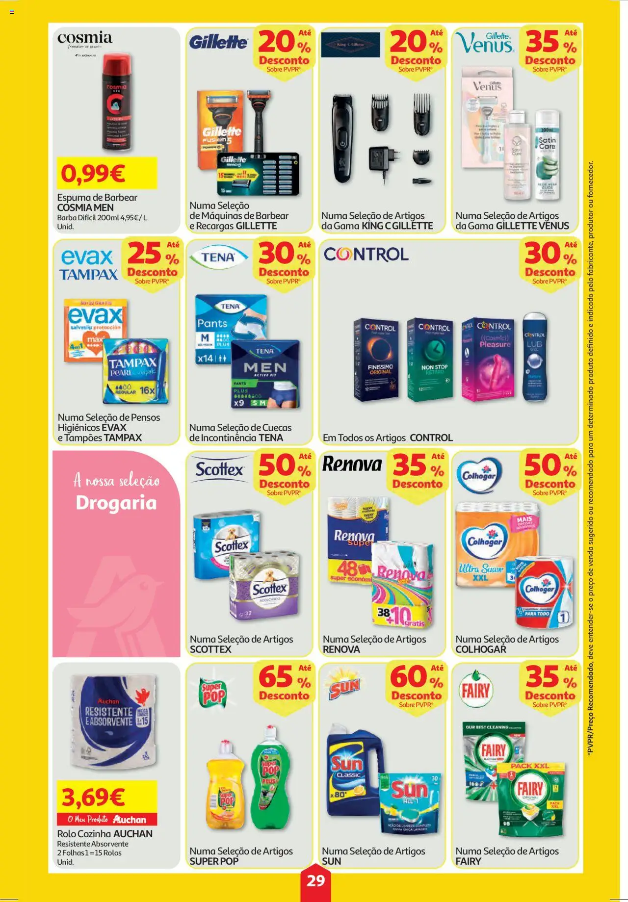 Auchan folheto │ válido de 18.09.2025 | Página: 29 | Produtos: Pensos higiénicos, Espuma de barbear, Cuecas
