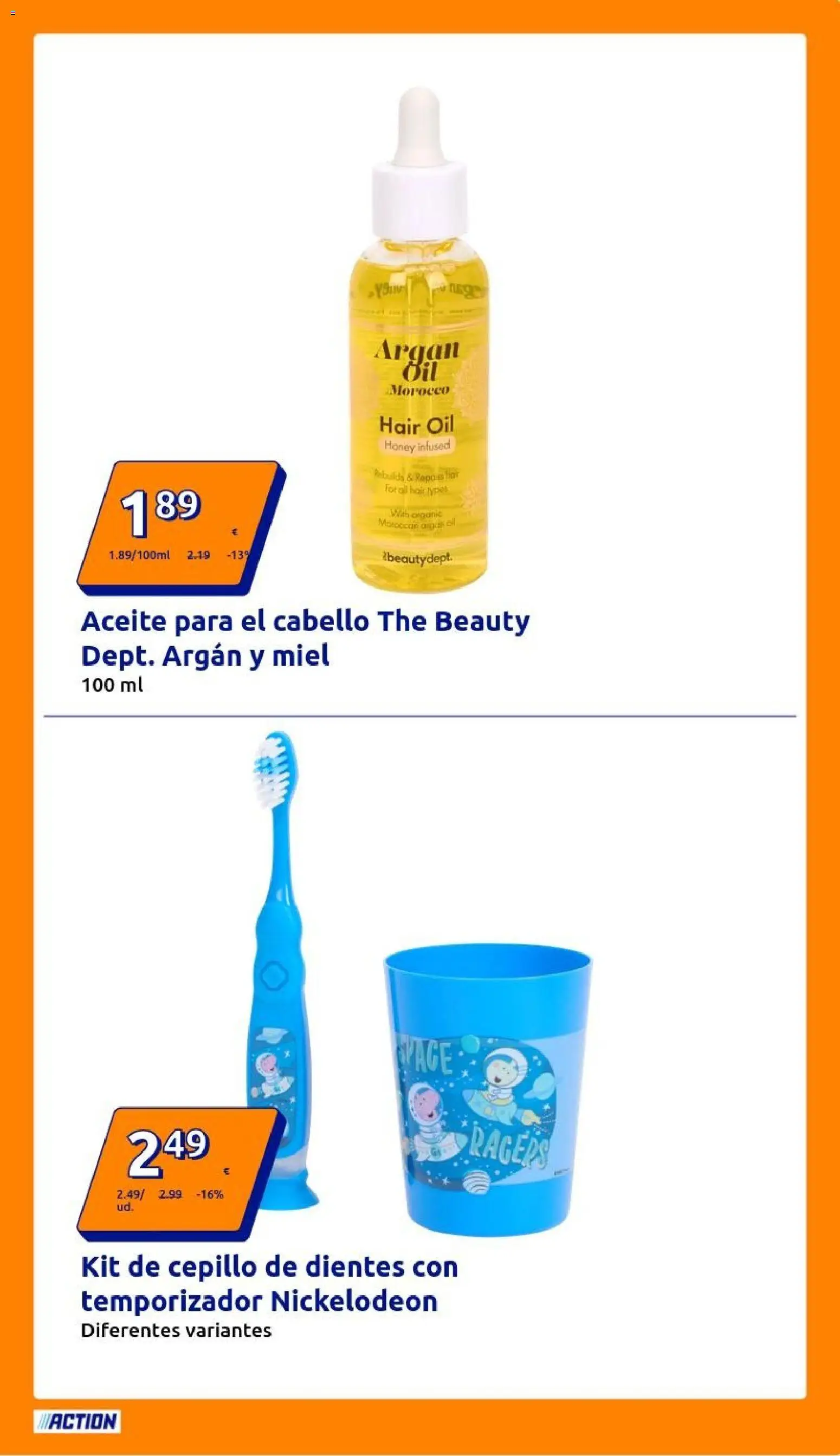 Action - Action ES week 44 2025 │ válido desde el 29.10.2025 | Página: 25 | Productos: Cepillo, Cepillo de dientes, Aceite, Ropa