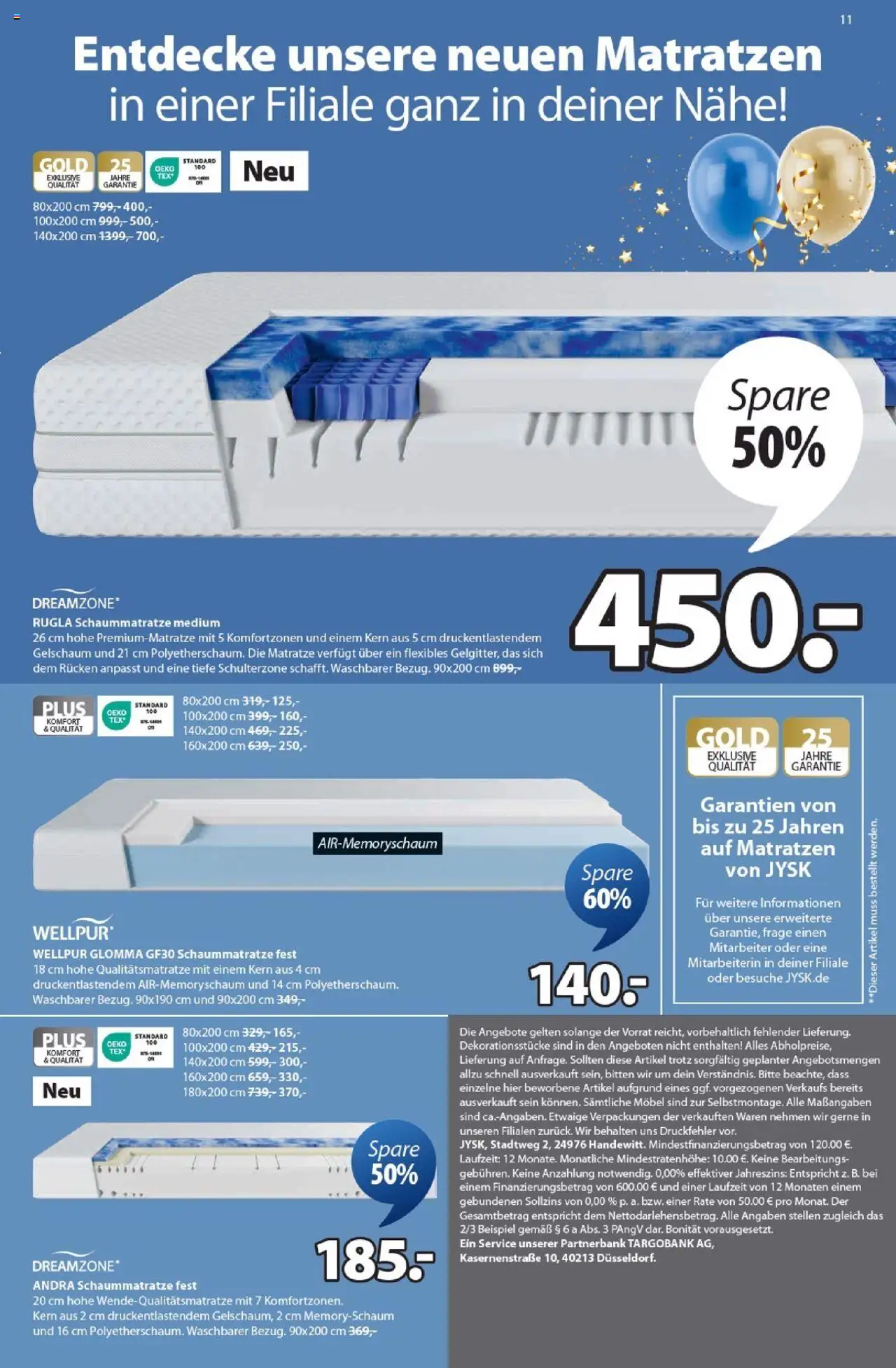 JYSK Produktkatalog – gültig ab 19.09.2025 | Seite: 11 | Produkte: Matratze