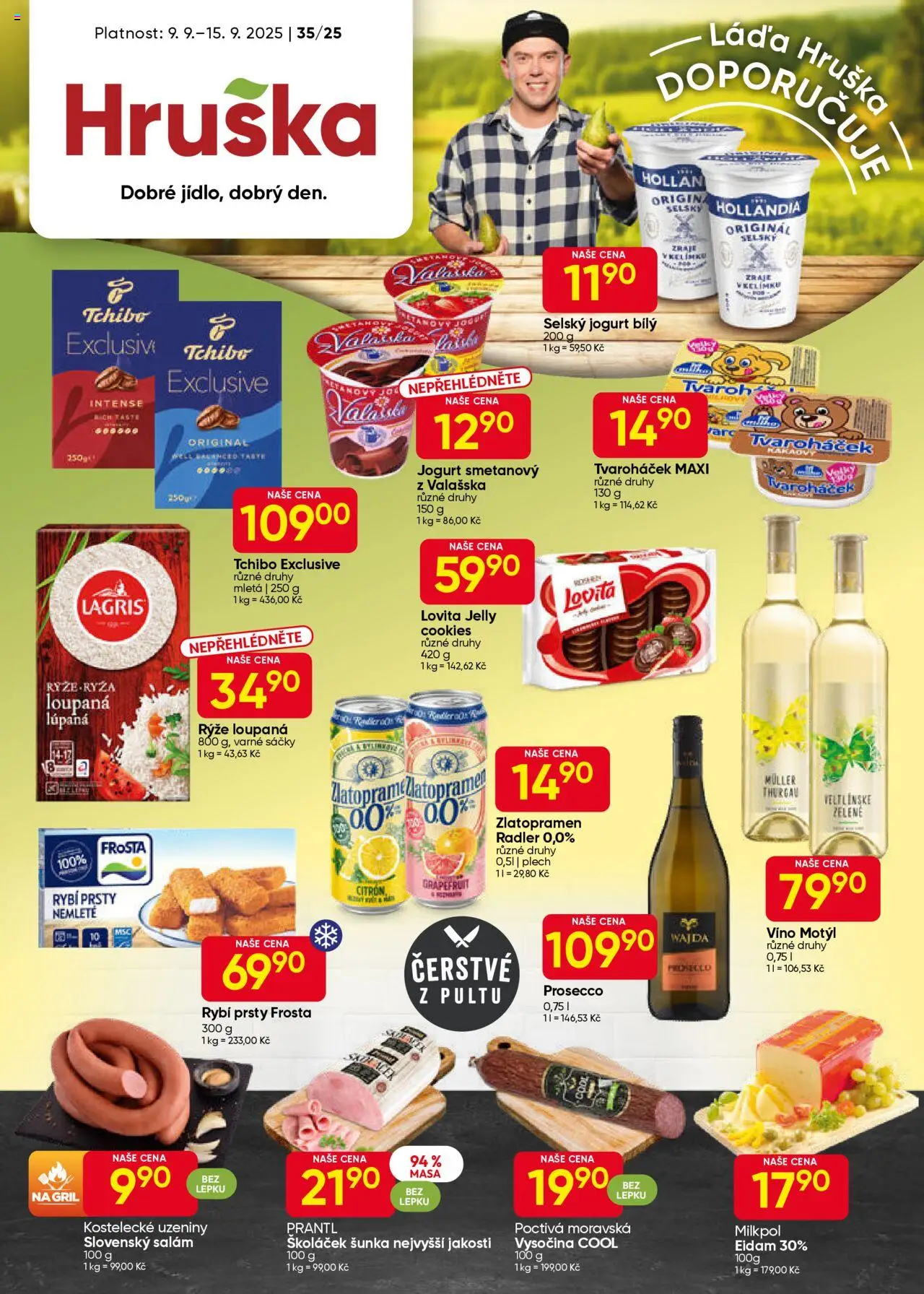 Hruška leták od 09.09.2025 | Strana: 1 | Produkty: Šunka, Plech, Eidam, Vysočina