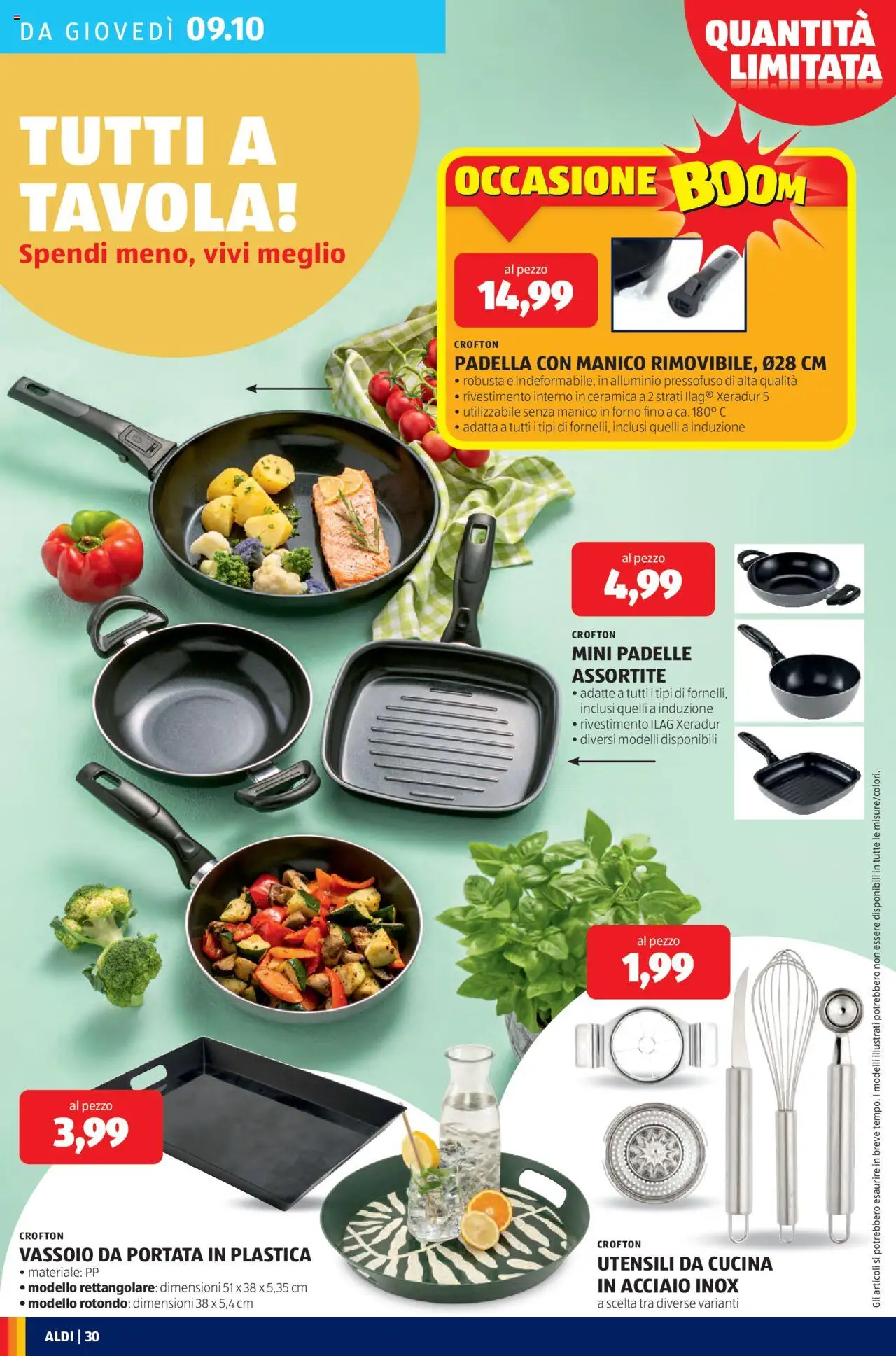 Volantino Aldi del 06.10.2025 | Pagina: 30 | Prodotti: Padella, Forno, Alluminio, Vassoio