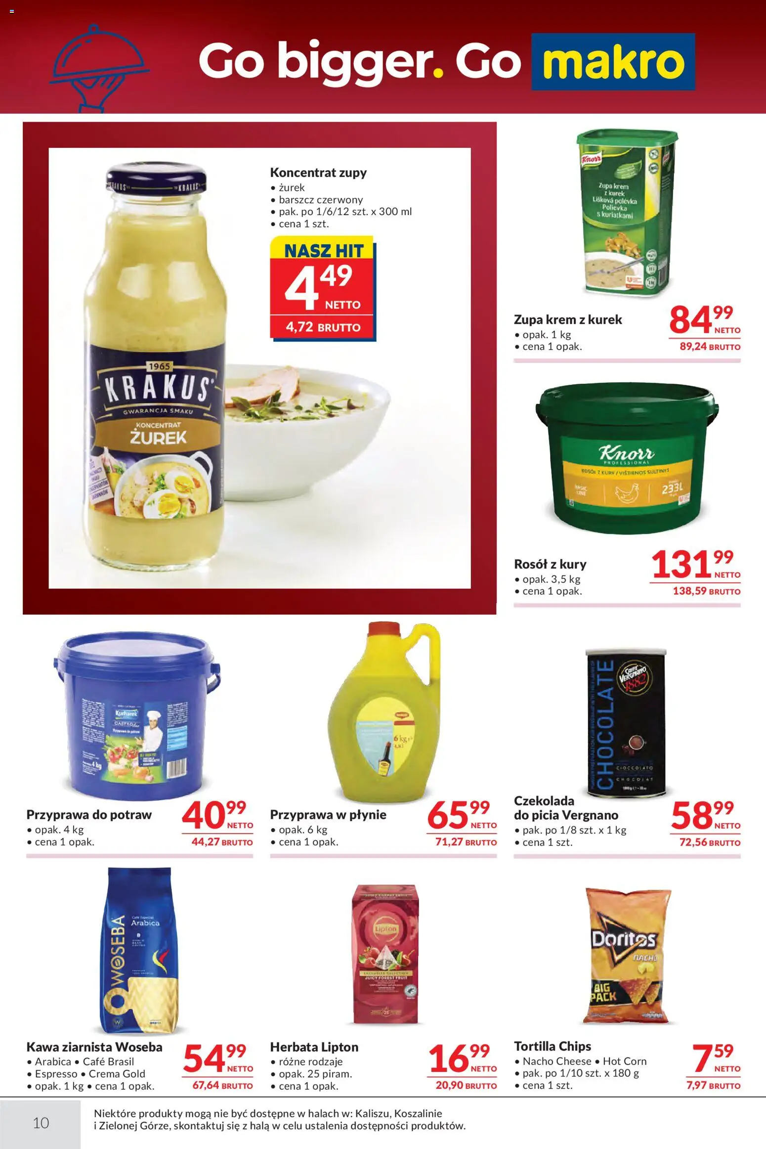 Makro Gazetka - Oferta dla gastronomii od 03.03.2026 | Strona: 10 | Produkty: Kawa ziarnista, Zurek, Herbata lipton, Kawa