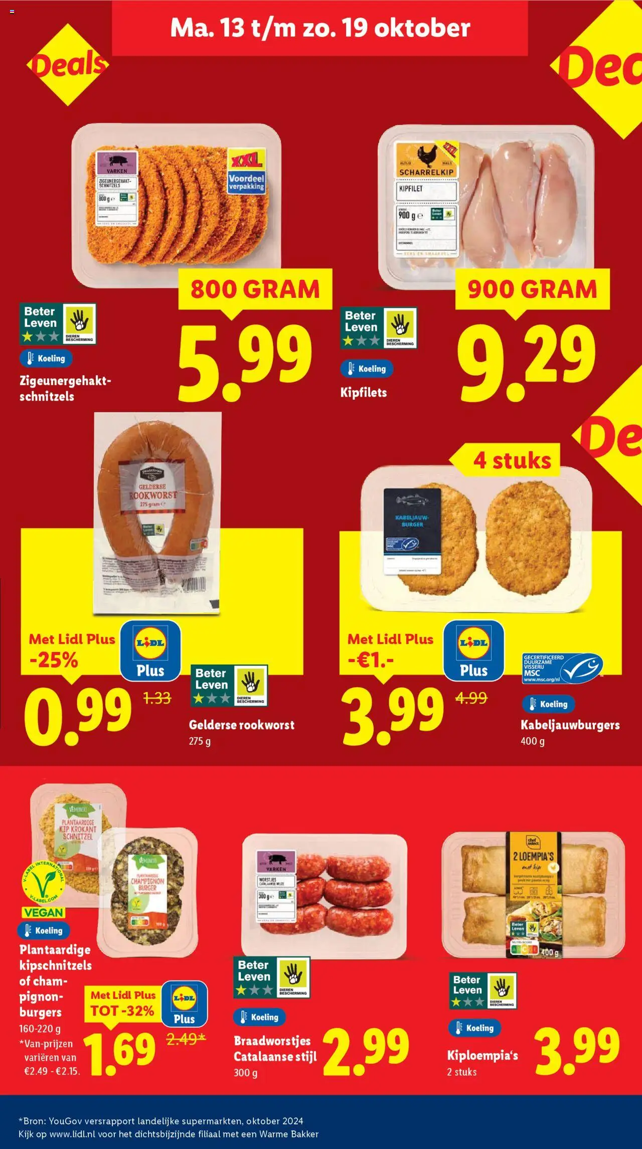 {H1} | Pagina: 14 | Producten: Champignon, Schnitzel, Szeletelt bacon, Kip
