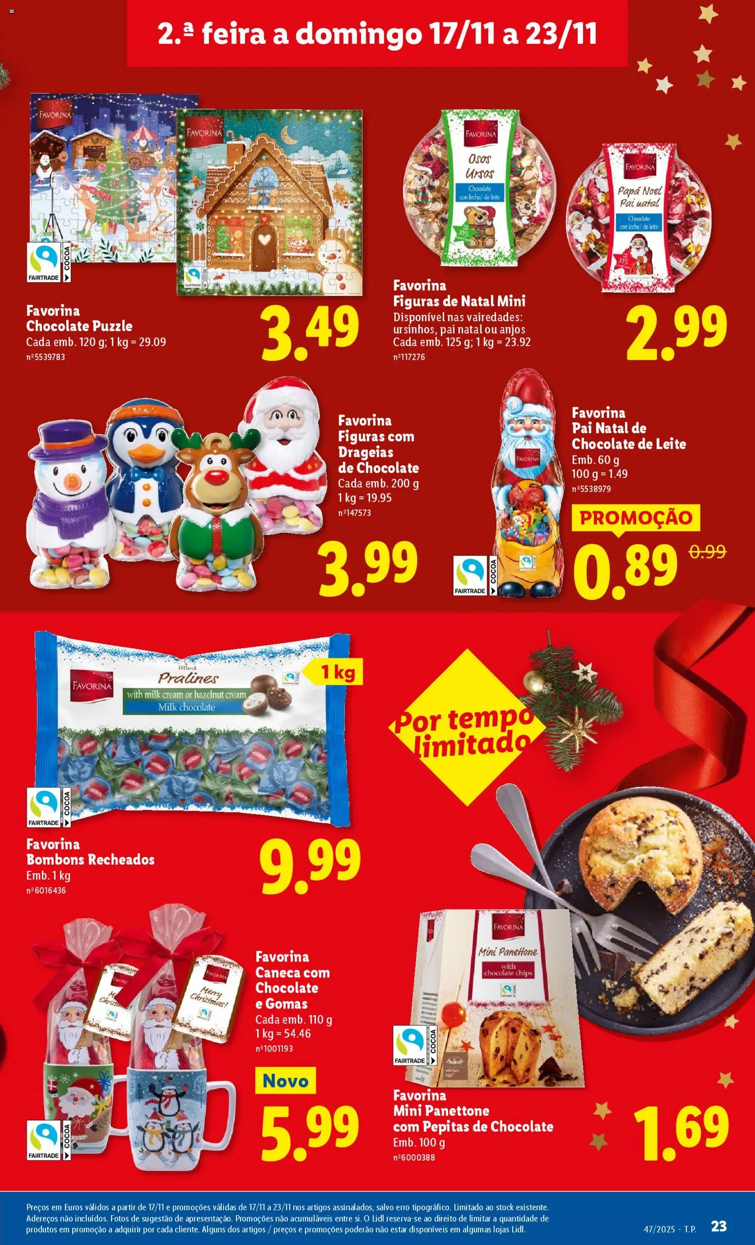 Lidl folheto │ válido de 17.11.2025 | Página: 23 | Produtos: Caneca, Leite, Chocolate, Gomas