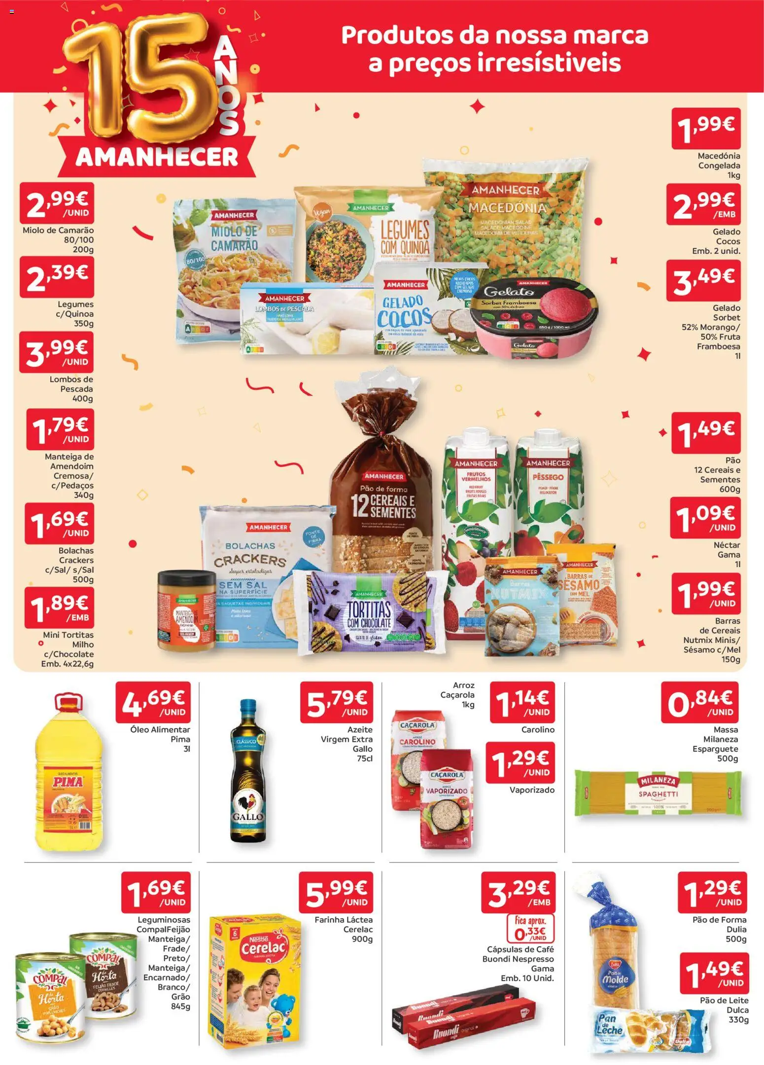 Amanhecer folheto │ válido de 16.04.2026 | Página: 3 | Produtos: Camarão, Nestlé, Óleo, Café