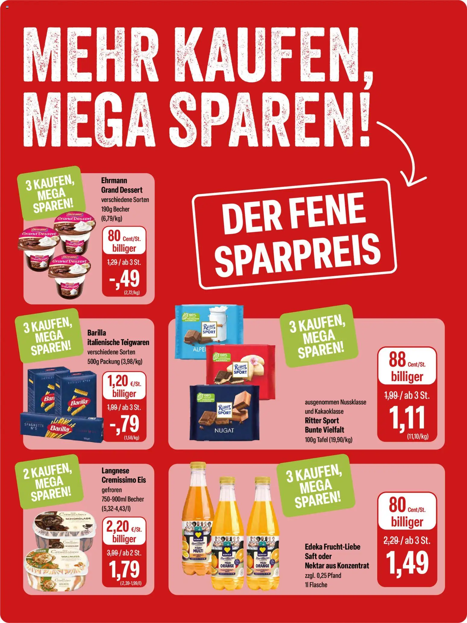 Feneberg Angebote – gültig ab 26.03.2026 | Seite: 10 | Produkte: Langnese, Barilla, Schokolade, Eis