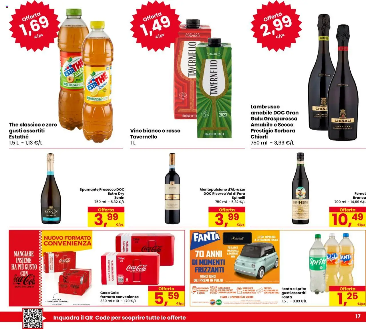 Volantino Despar del 21.08.2025 | Pagina: 17 | Prodotti: Prosecco, Limone, Vino, Coca Cola