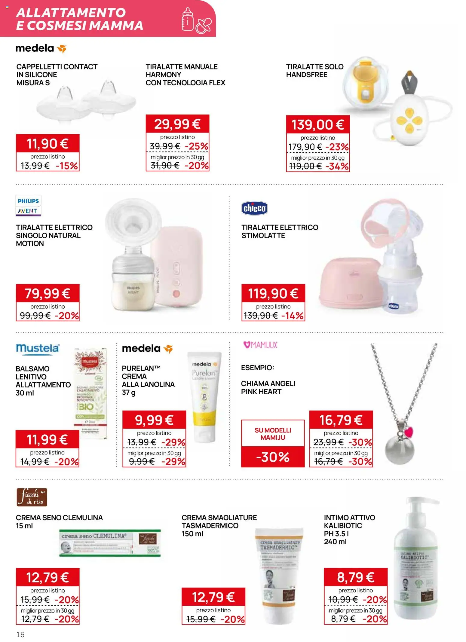 Volantino Prenatal del 12.03.2026 | Pagina: 16 | Prodotti: Balsamo, Crema, Fiocchi, Tiralatte