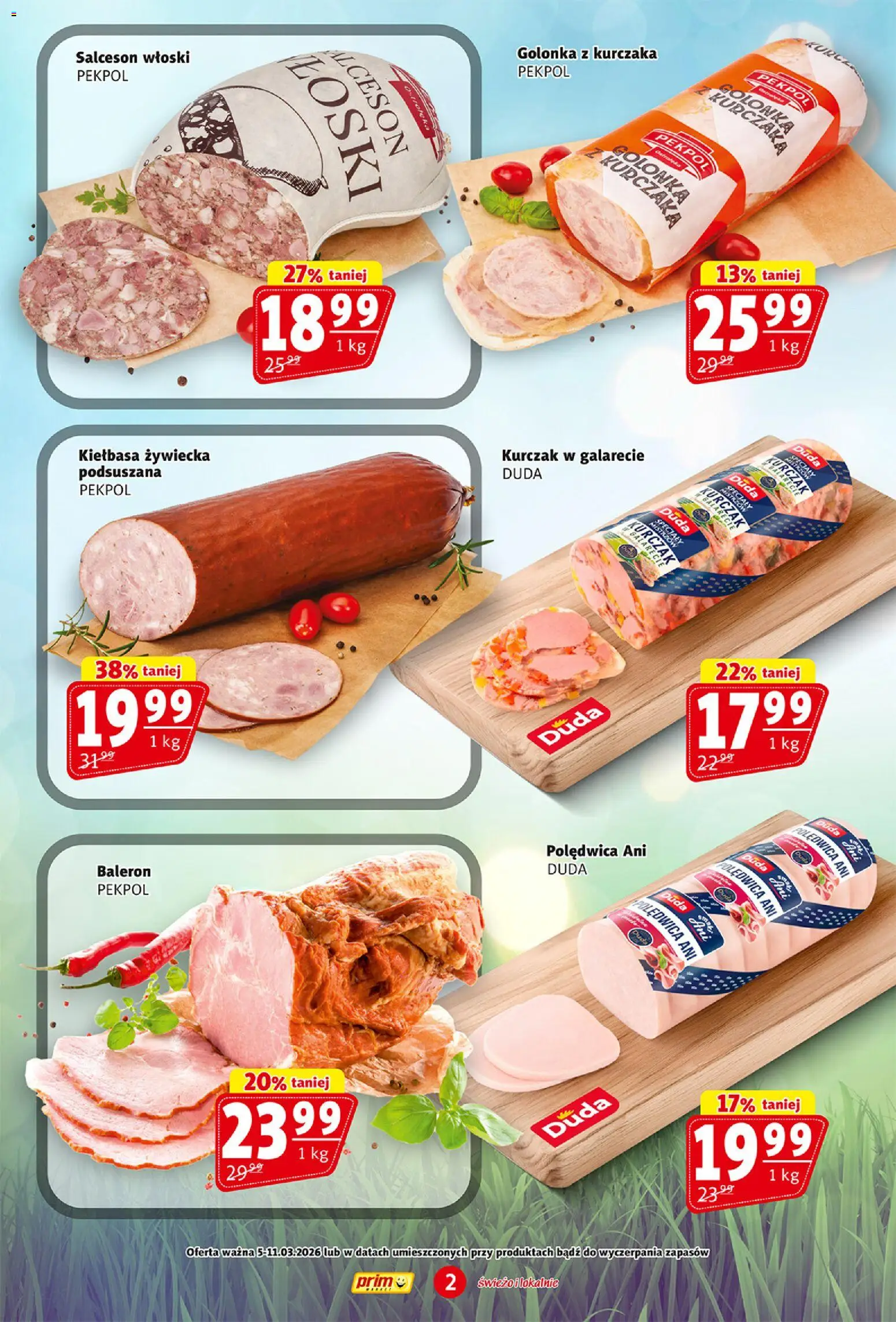Prim Market gazetka od 05.03.2026 | Strona: 2 | Produkty: Kiełbasa, Kurczak