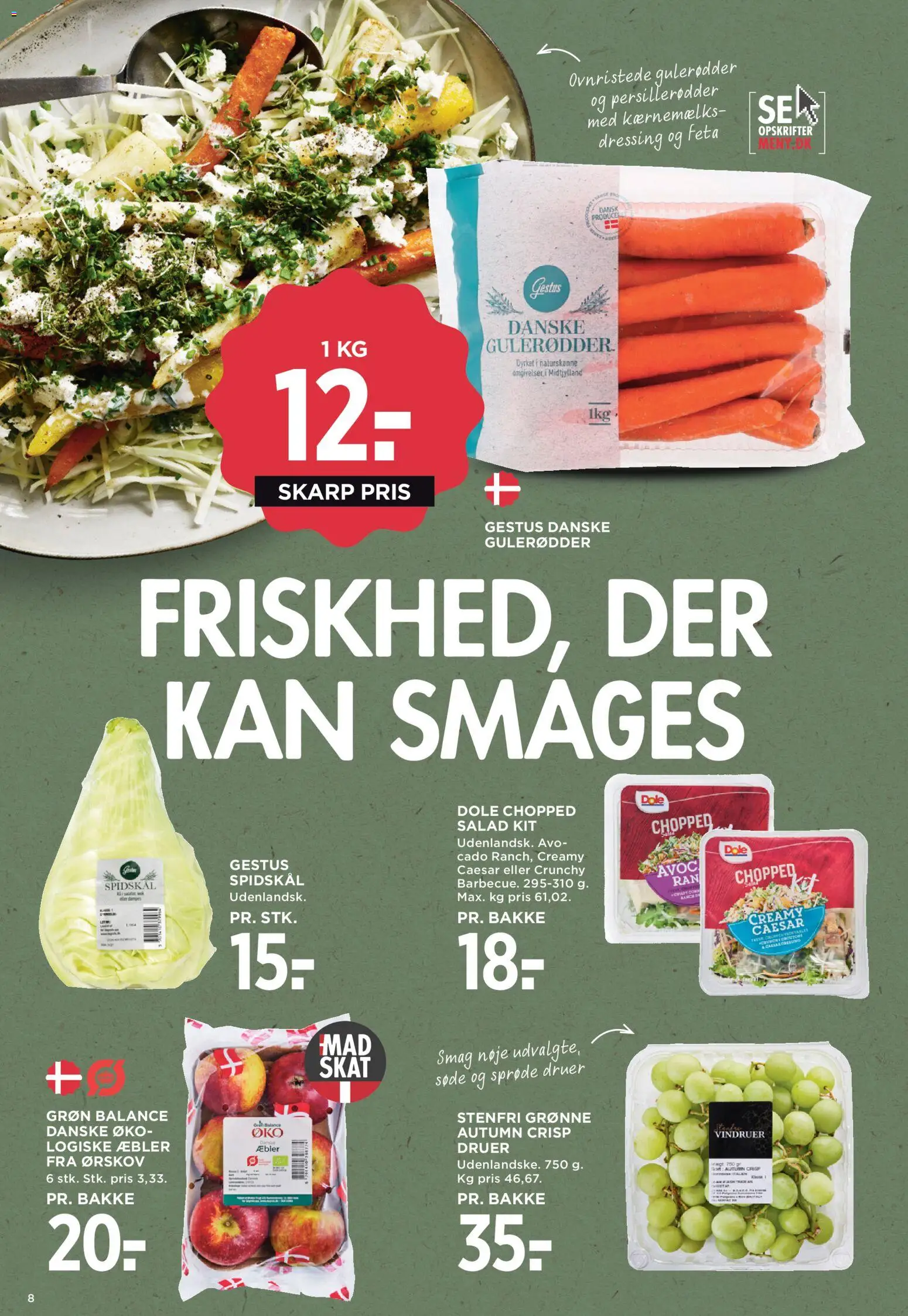 Meny tilbudsavis – gyldig fra 23.01.2026 | Side: 10 | Produkter: Æbler, Dressing, Spidskål, Vindruer