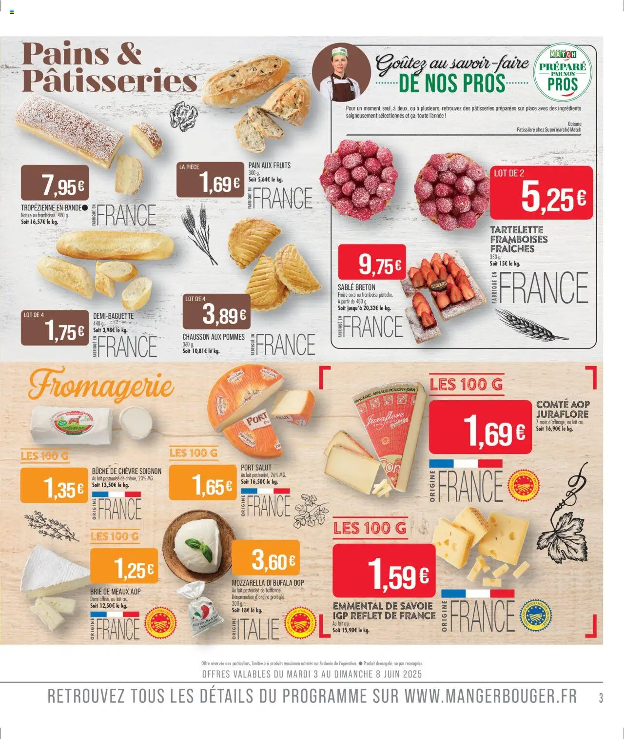  | Page: 3 | Produits: Emmental, Brie de meaux aop, Pain, Pommes