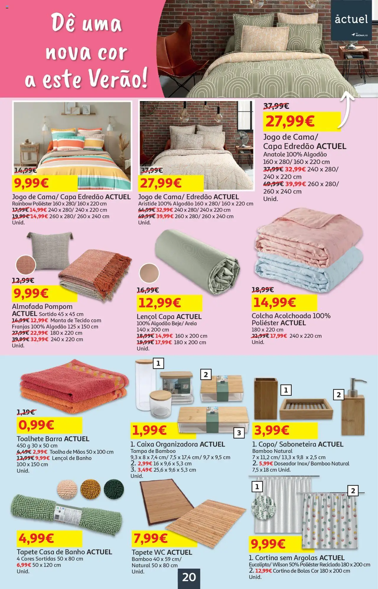 Auchan - Brinquedos de Verão │ válido de 18.06.2025 | Página: 20 | Produtos: Algodão, Caixa, Casa de banho, Colcha