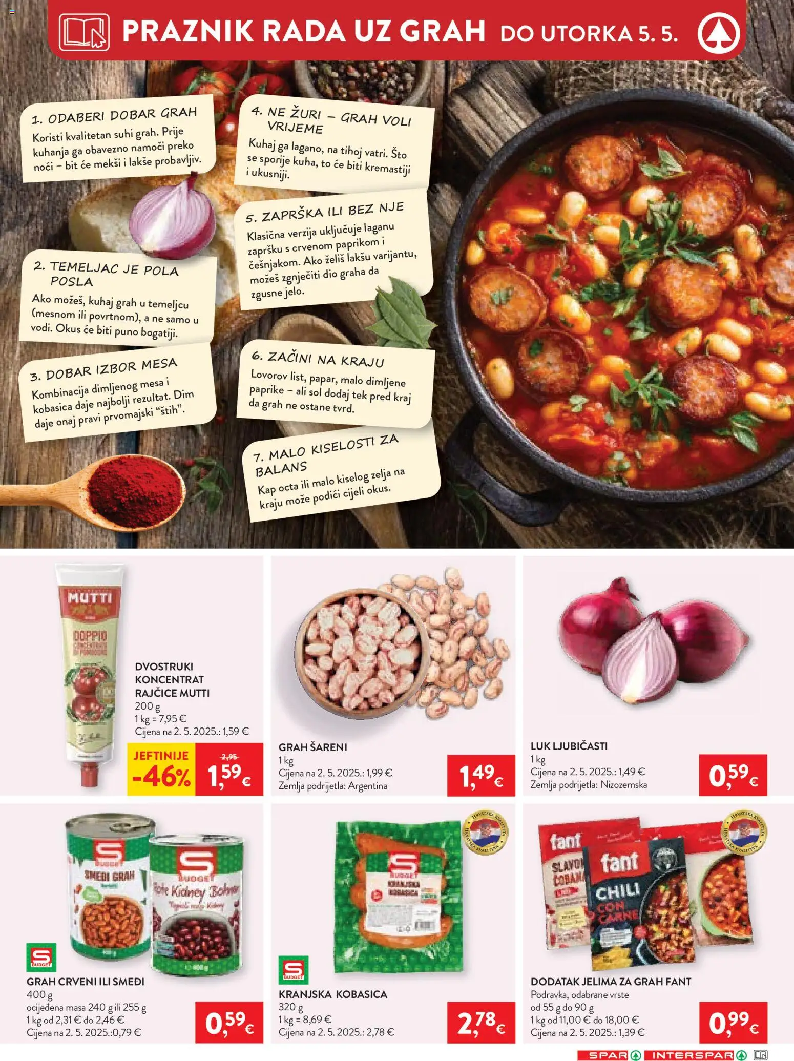 Spar katalog | vrijedi od 27.04.2026 | Stranica: 12 | Proizvodi: Rajčice, Kranjska kobasica, Luk, Kobasica
