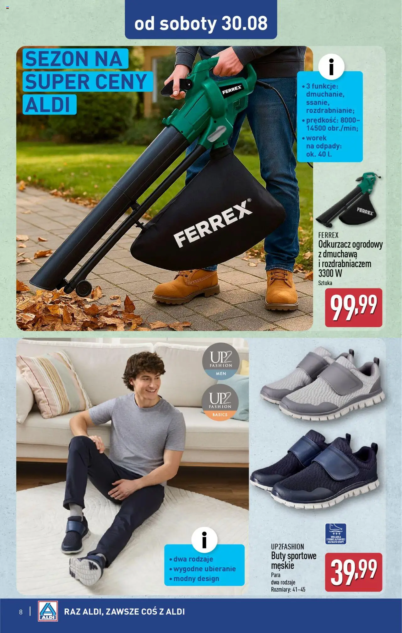 Aldi Gazetka - Hity od Środy i od Soboty od 27.08.2025 | Strona: 8 | Produkty: Buty sportowe, Buty, Odkurzacz