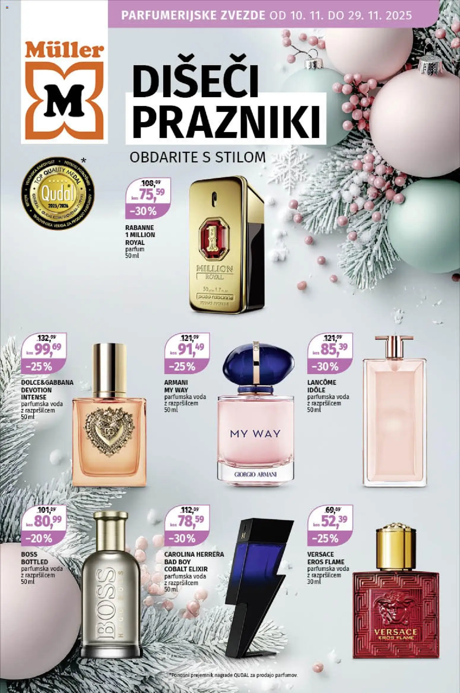 Novi Müller katalog ponudbe – veljaven od 10.11.2025 | Stran: 1 | Izdelki: Parfum, Voda, Parfumska voda