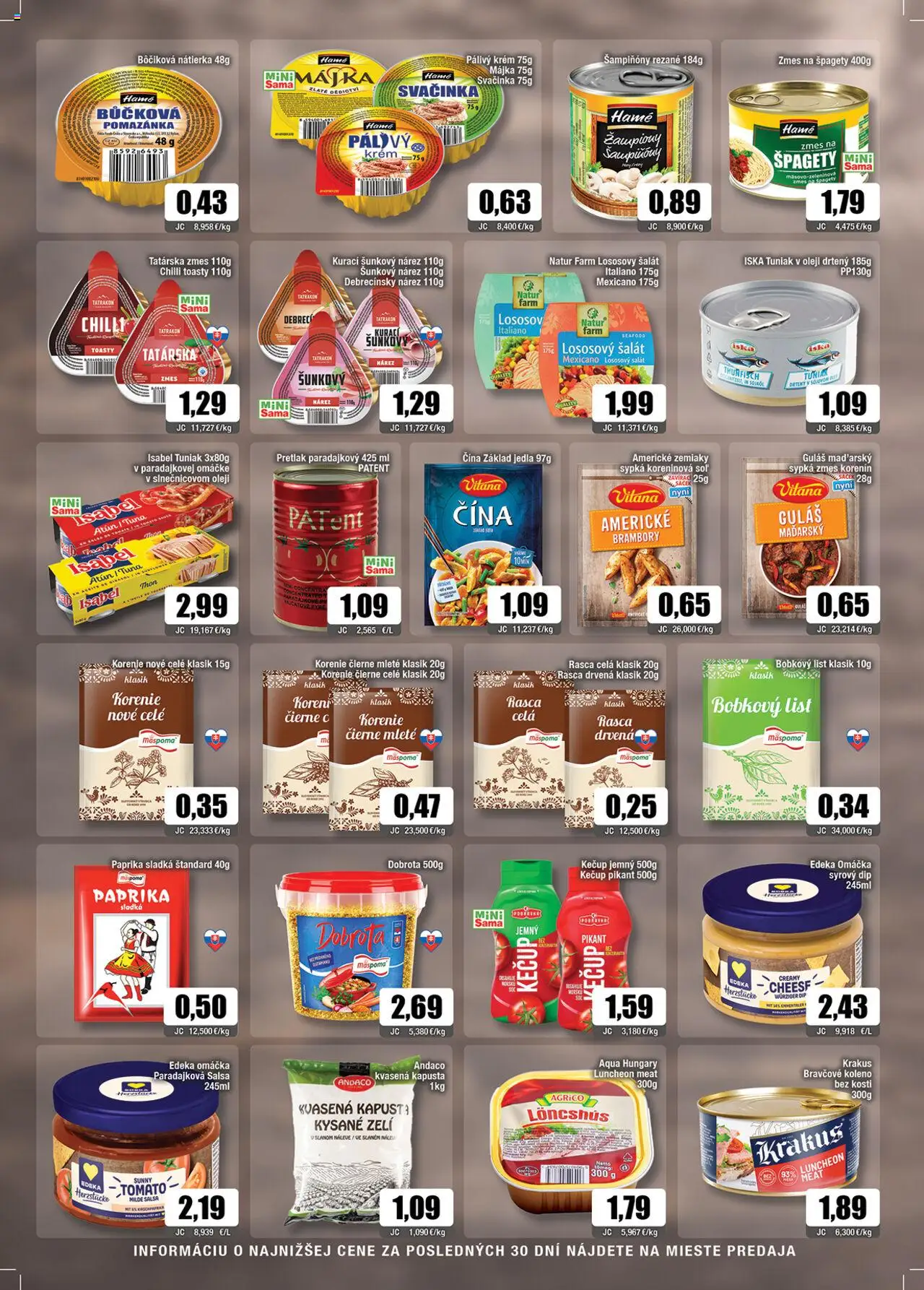 Nové Sama akcie – leták je platný od 03.10.2025 | Strana: 5 | Produkty: Paprika, Bravčové koleno, Kečup, Šalát