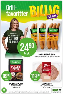 Forhåndsvisning av KYLLINGPØLSER, 225 g, urter/kebab/løk, Leiv Vidar gyldig fra 09.03.2026 | Side: 15