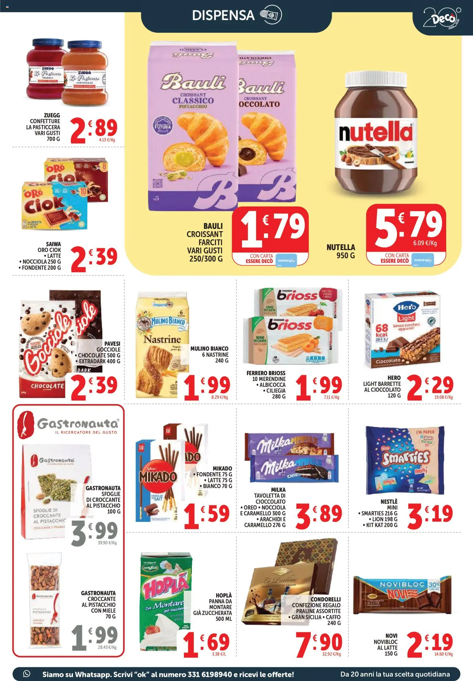 Volantino Decò del 01.04.2026 | Pagina: 19 | Prodotti: Panna, Nutella, Miele, Merendine