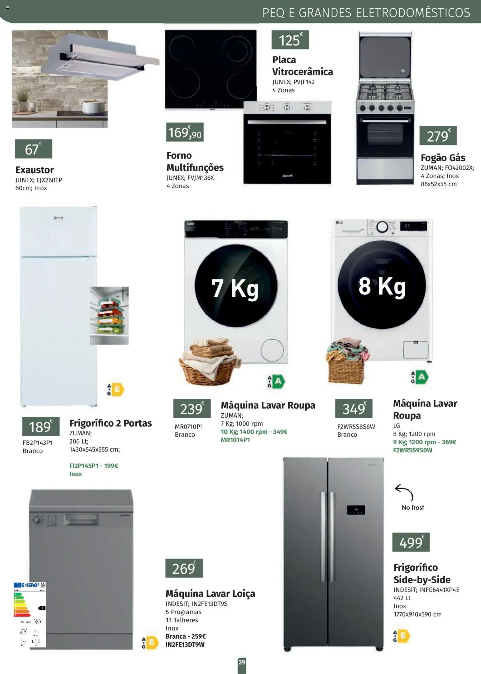 E.Leclerc folheto Jardim Lordelo │ válido de 23.03.2026 | Página: 39 | Produtos: Forno, Frigorífico, Fogão, Portas