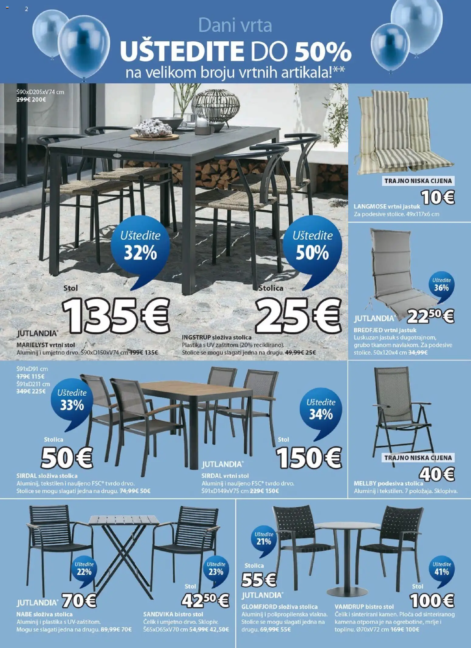 JYSK katalog | vrijedi od 22.04.2026 | Stranica: 2 | Proizvodi: Jastuk, Stol, Stolica