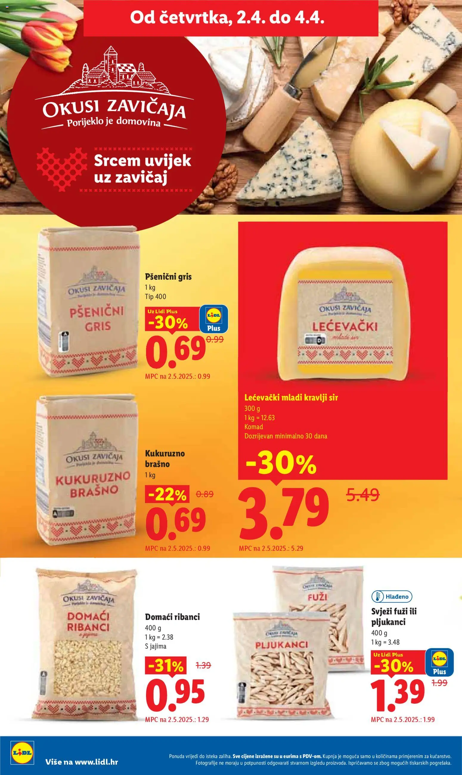 Lidl katalog | vrijedi od 30.03.2026 | Stranica: 56 | Proizvodi: Sir, Brašno, Pasta