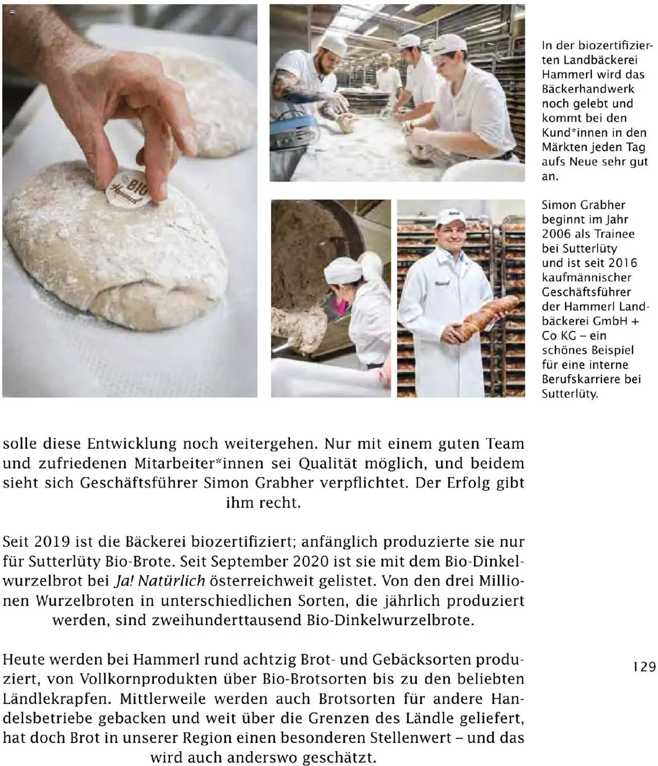 Sutterlüty Unsere Chronik gültig ab 01.08.2025 | Seite: 129 | Produkte: Bäckerei, Brot