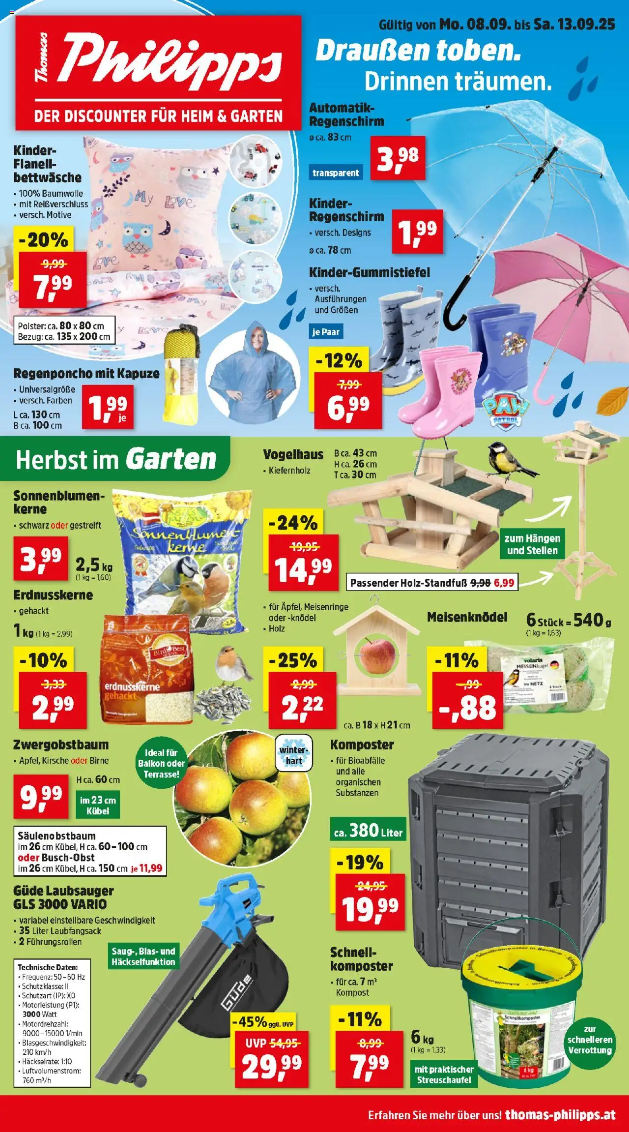 Thomas Philipps Flugblatt gültig ab 08.09.2025 | Seite: 1 | Produkte: Regenschirm, Birne
