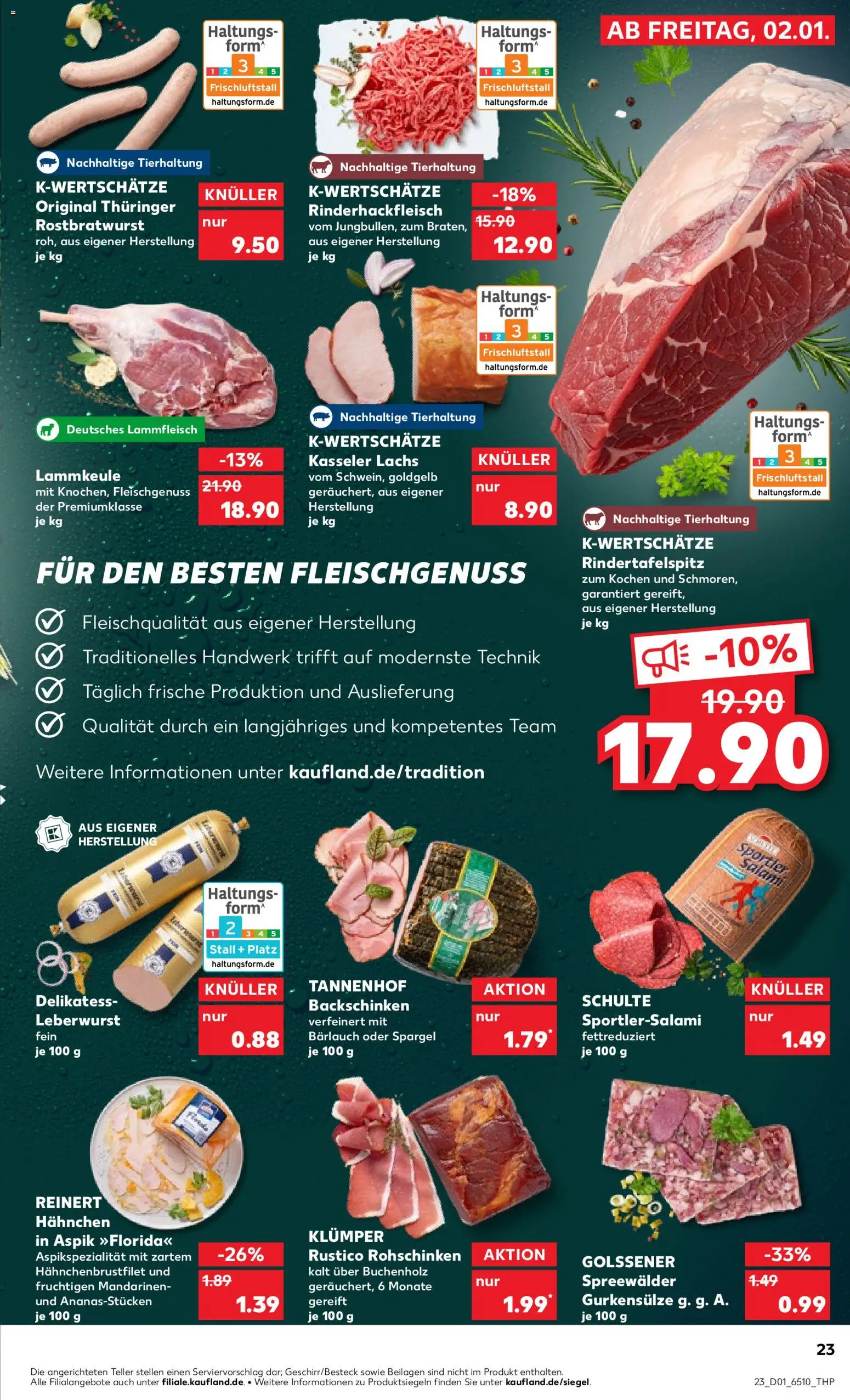 Kaufland prospekt Köln	 – gültig ab 02.01.2026 | Seite: 23 | Produkte: Top, Lammkeule, Mandarinen, Lachs