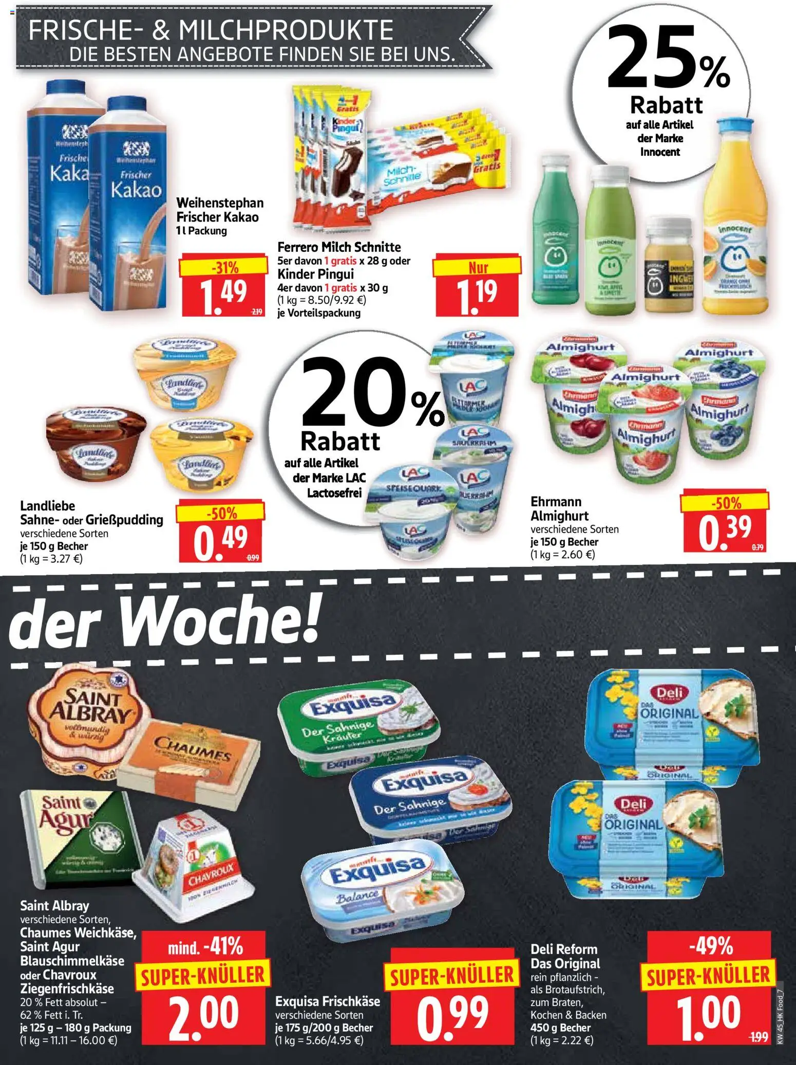 HERKULES Prospekt 	 – gültig ab 03.11.2025 | Seite: 7 | Produkte: Sauerrahm, Speisequark, Deli reform, Frischkase