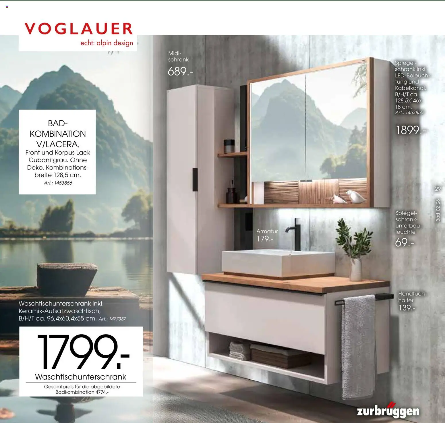 Zurbrüggen Bad Design Trends – gültig ab 23.03.2026 | Seite: 29 | Produkte: Schrank, Bad, Spiegel, Armatur