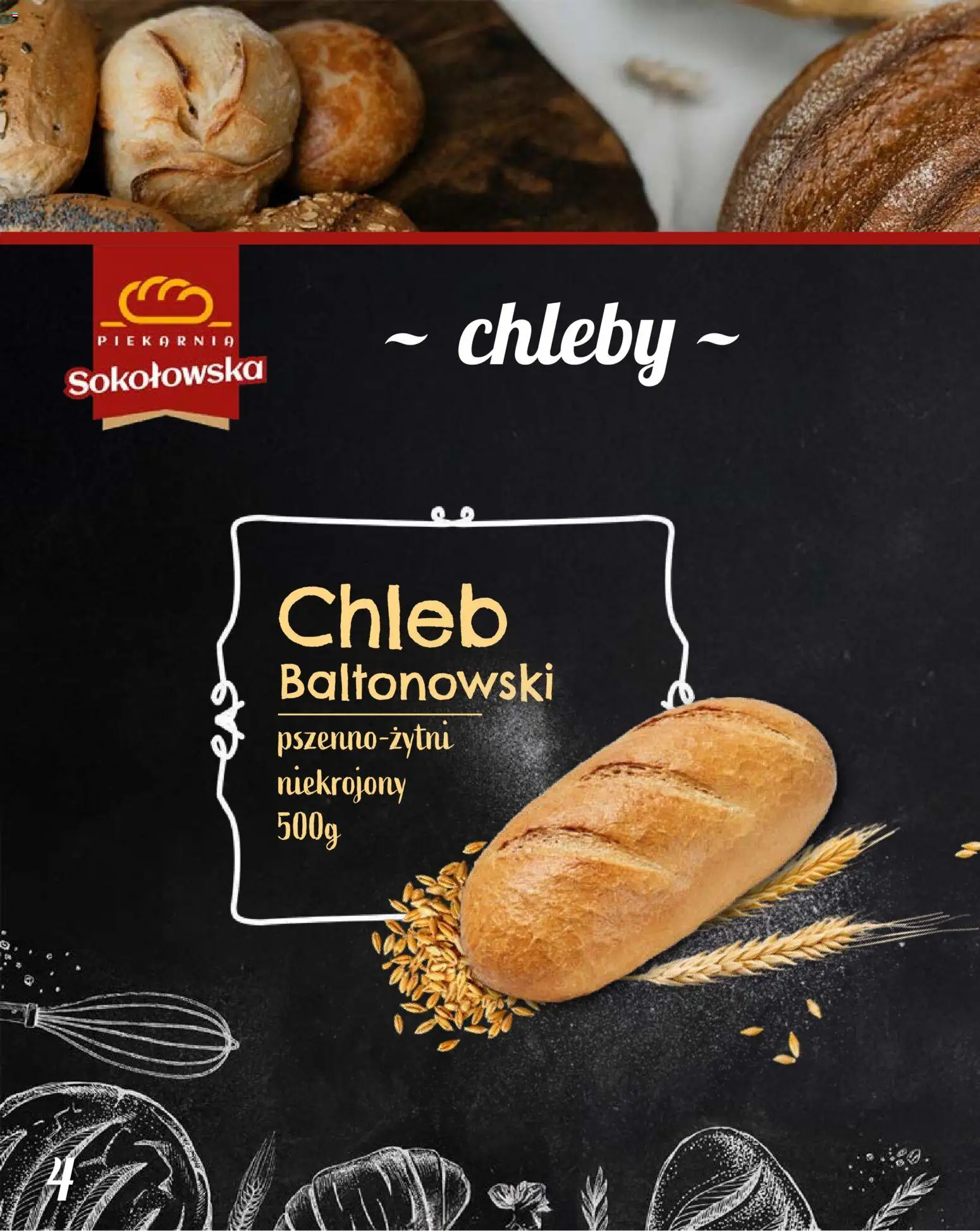 Topaz Gazetka - Piekarnia Sokołowska od 01.02.2026 | Strona: 4 | Produkty: Piekarnia, Chleb